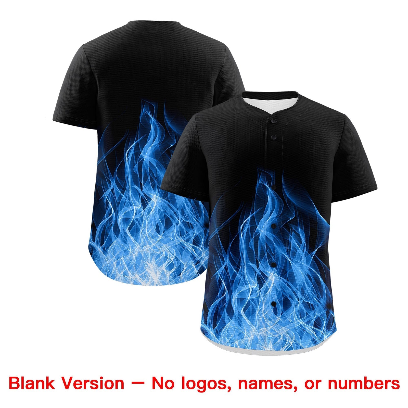 Custom Black Light Blue White Flame Graffiti Pattern Personalization Baseball Jersey| KXKSHOP