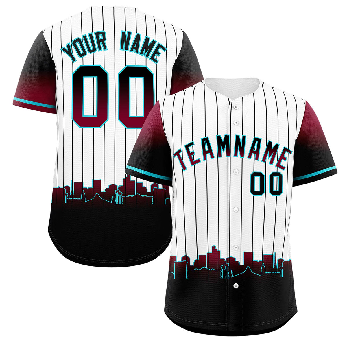 Custom White Phoenix City Silhouette Authentic Baseball Jersey