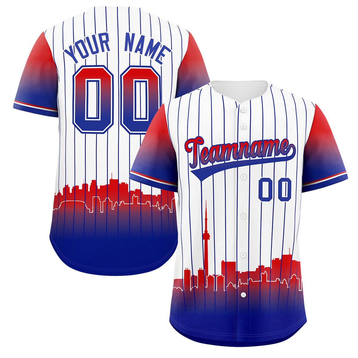 Custom White Toronto City Silhouette Authentic Baseball Jersey