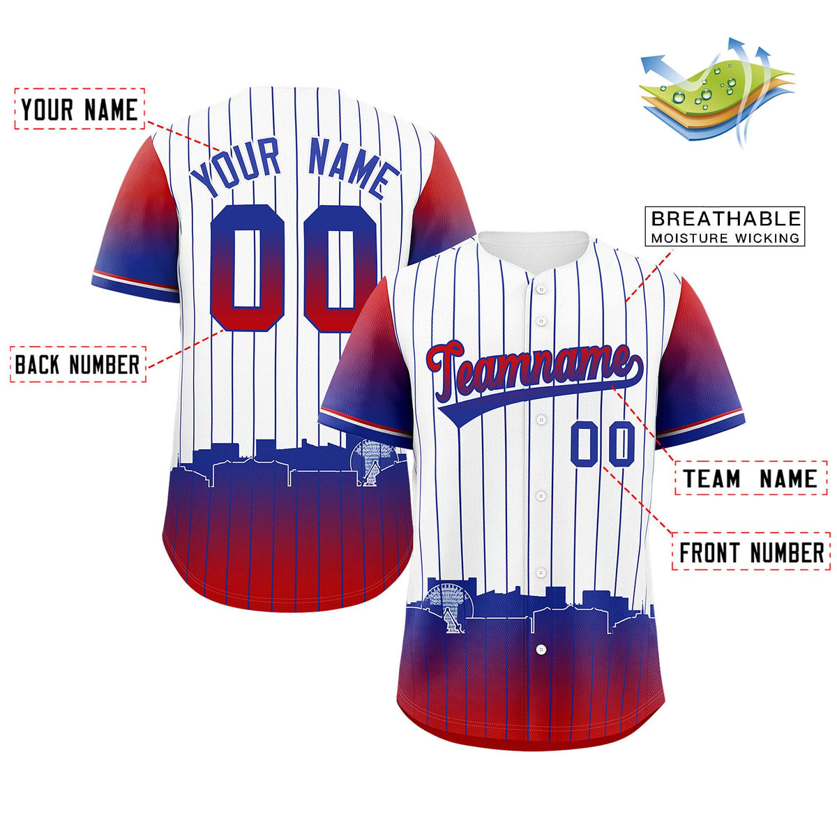 Custom White Arlington City Silhouette Authentic Baseball Jersey