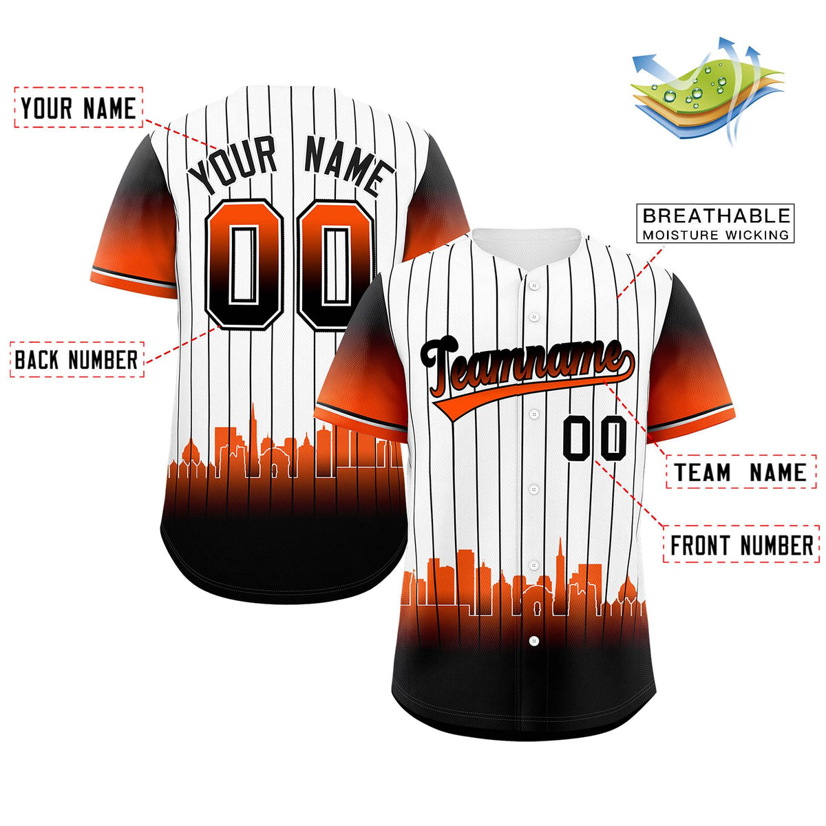 Custom White San-Francisco City Silhouette Authentic Baseball Jersey
