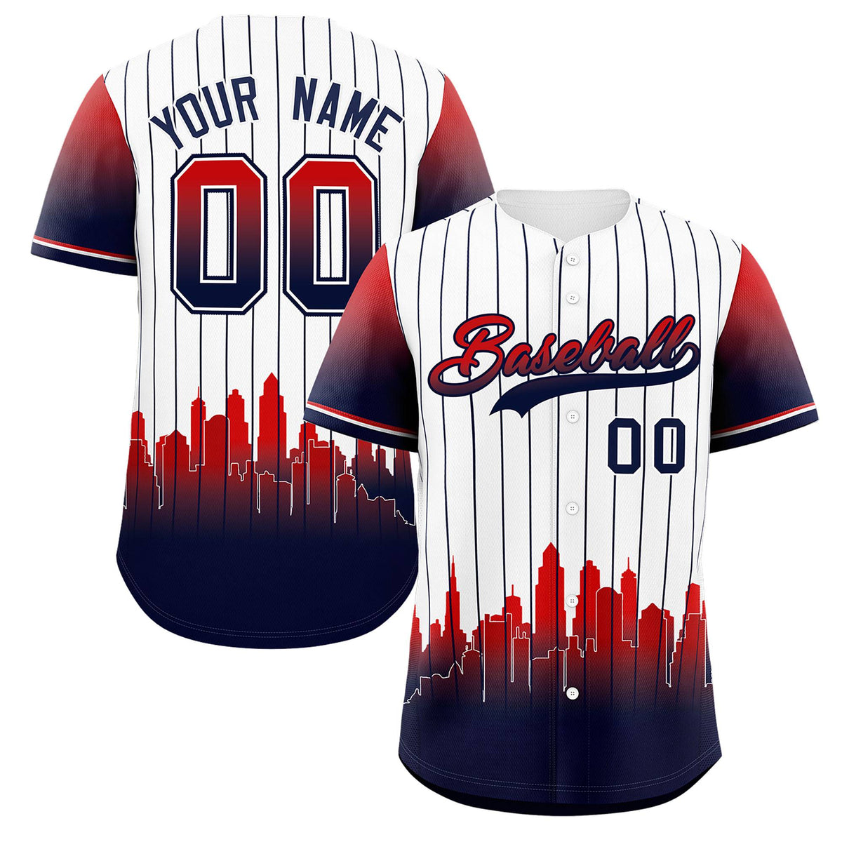 Custom White Boston City Silhouette Authentic Baseball Jersey