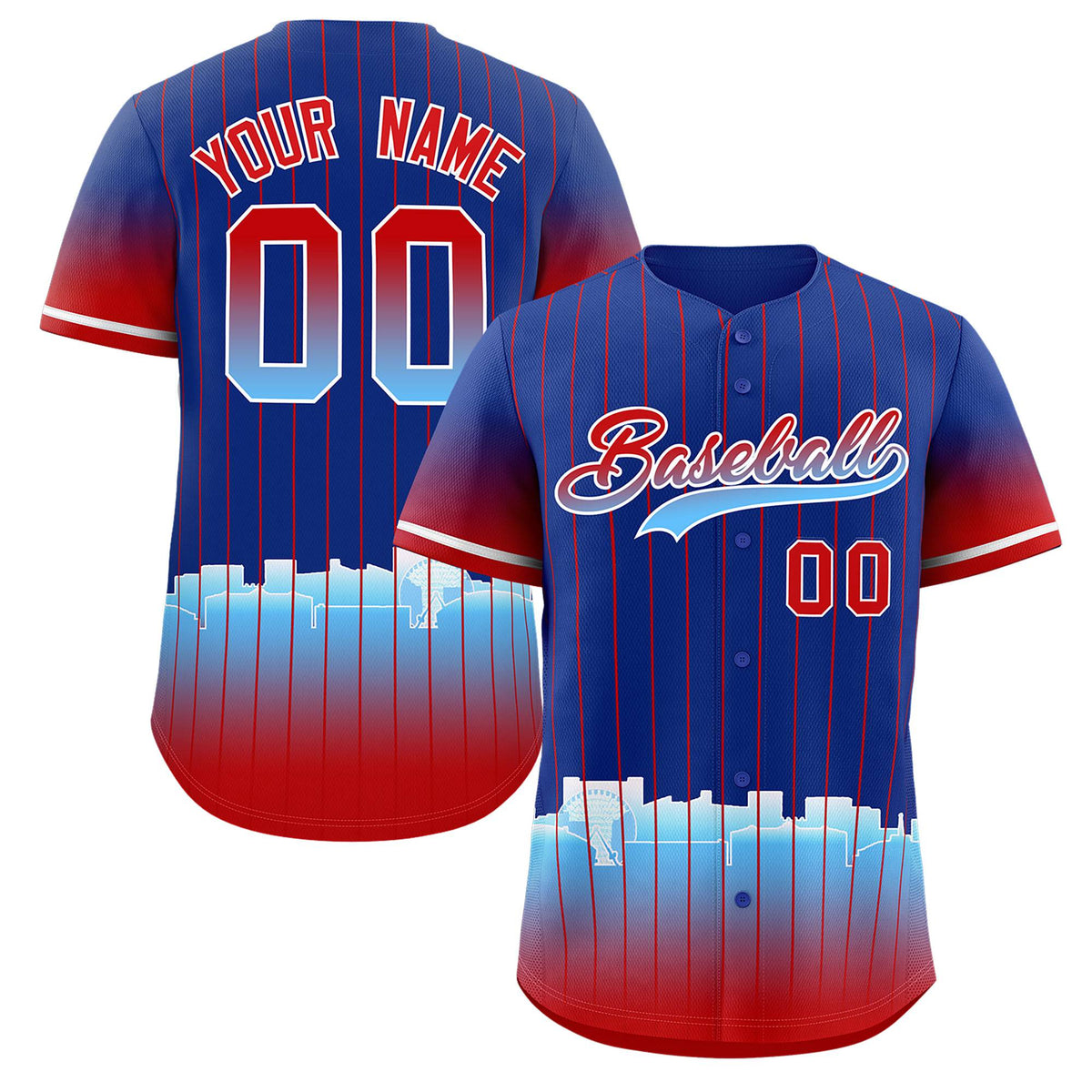 Custom Royal Arlington City Silhouette Authentic Baseball Jersey