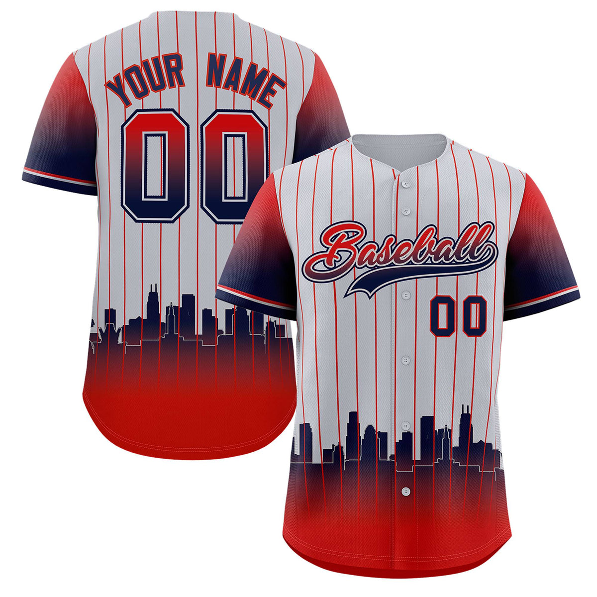 Custom Gray Los Angeles City Silhouette Authentic Baseball Jersey