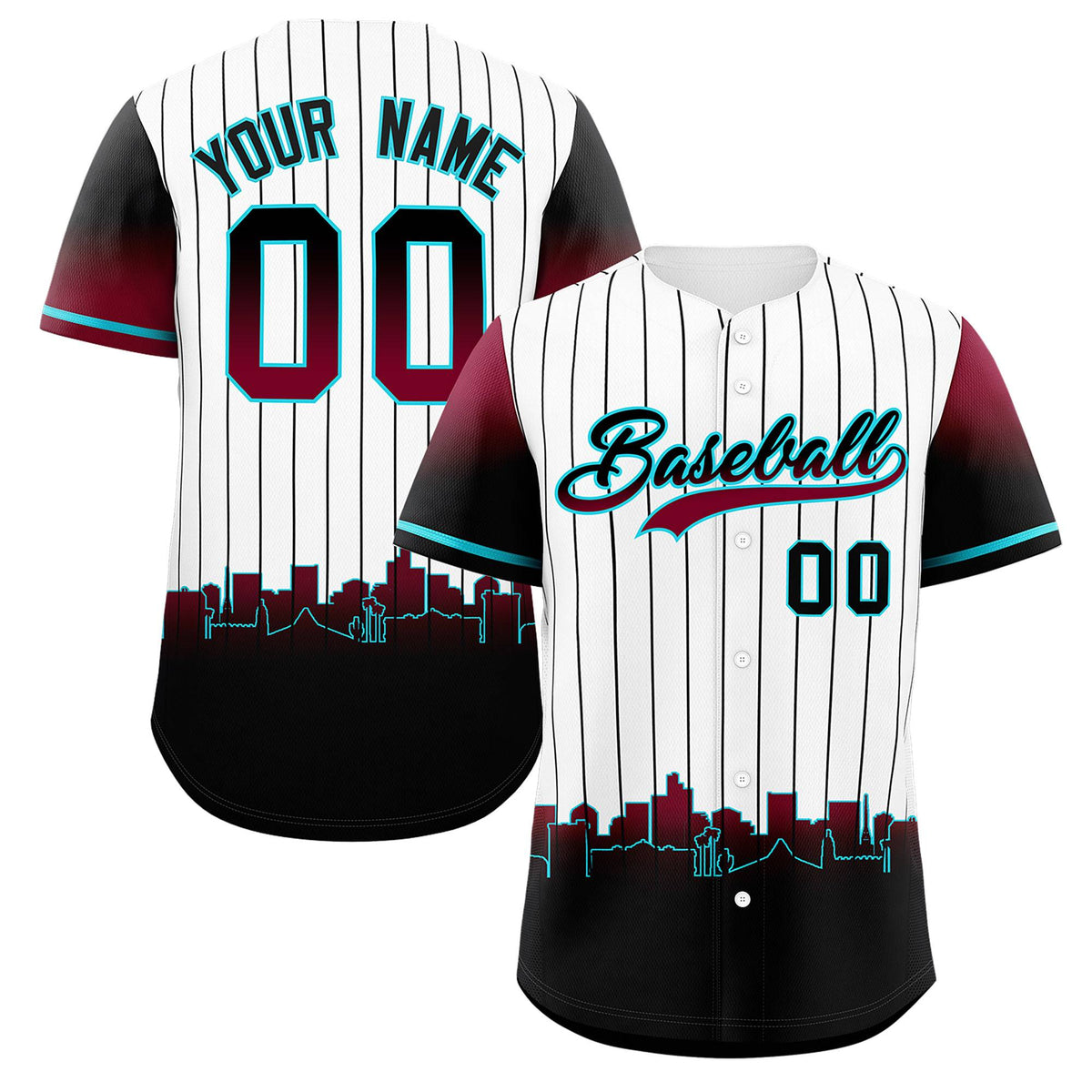 Custom White Phoenix City Silhouette Authentic Baseball Jersey