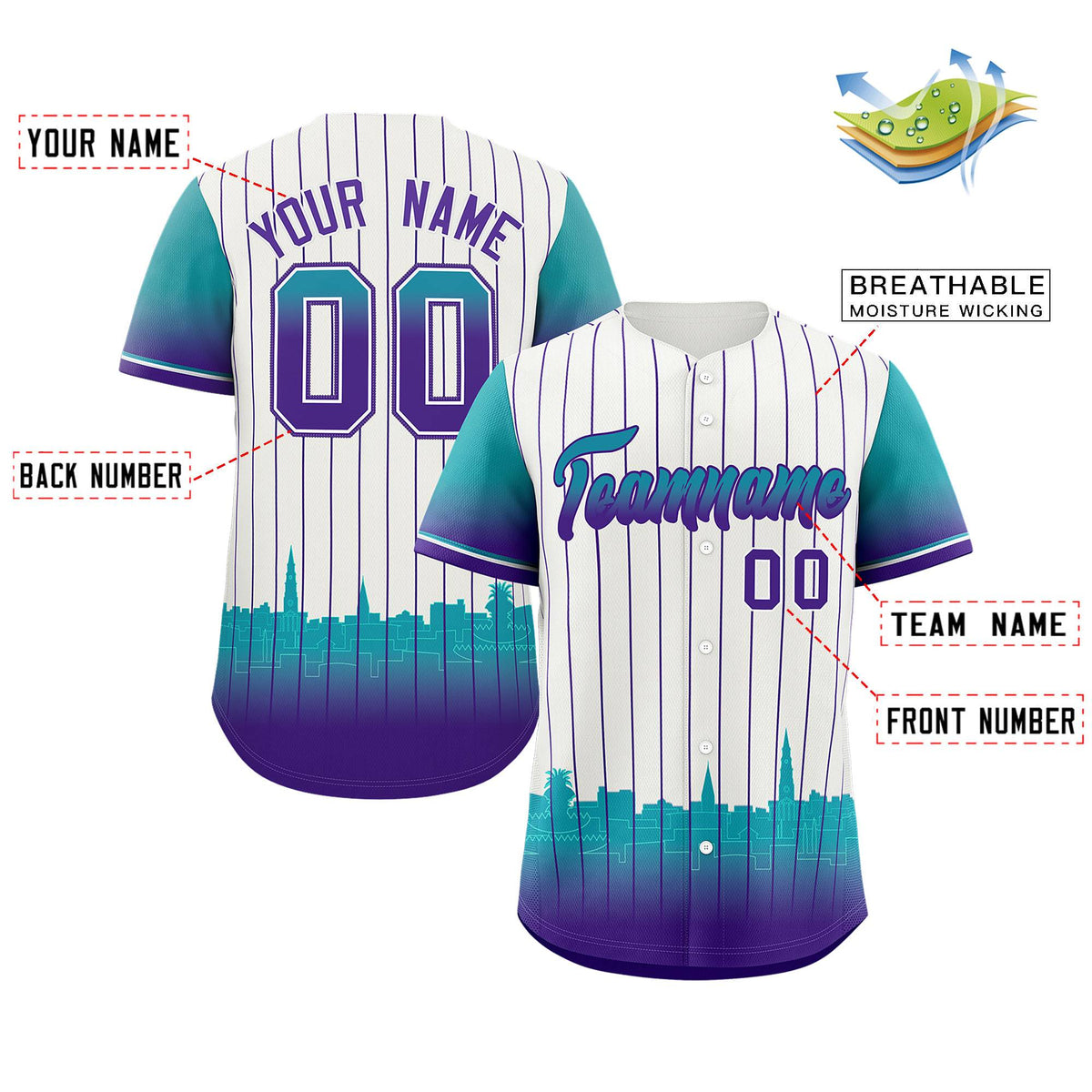 Custom White Charleston.SC City Silhouette Authentic Baseball Jersey