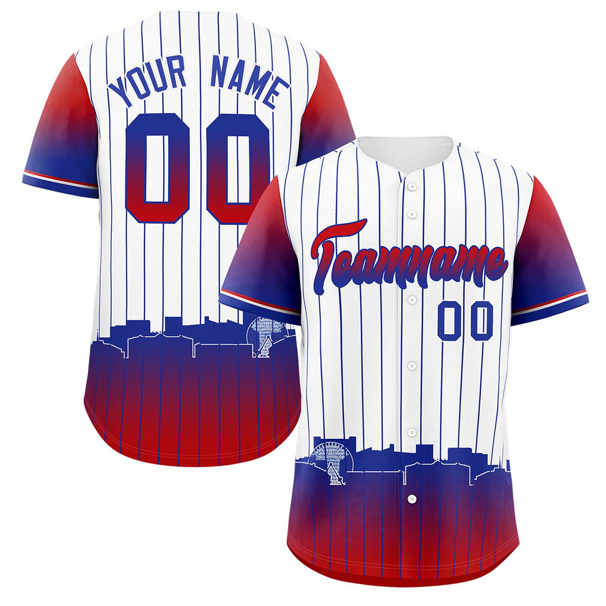 Custom White Arlington City Silhouette Authentic Baseball Jersey