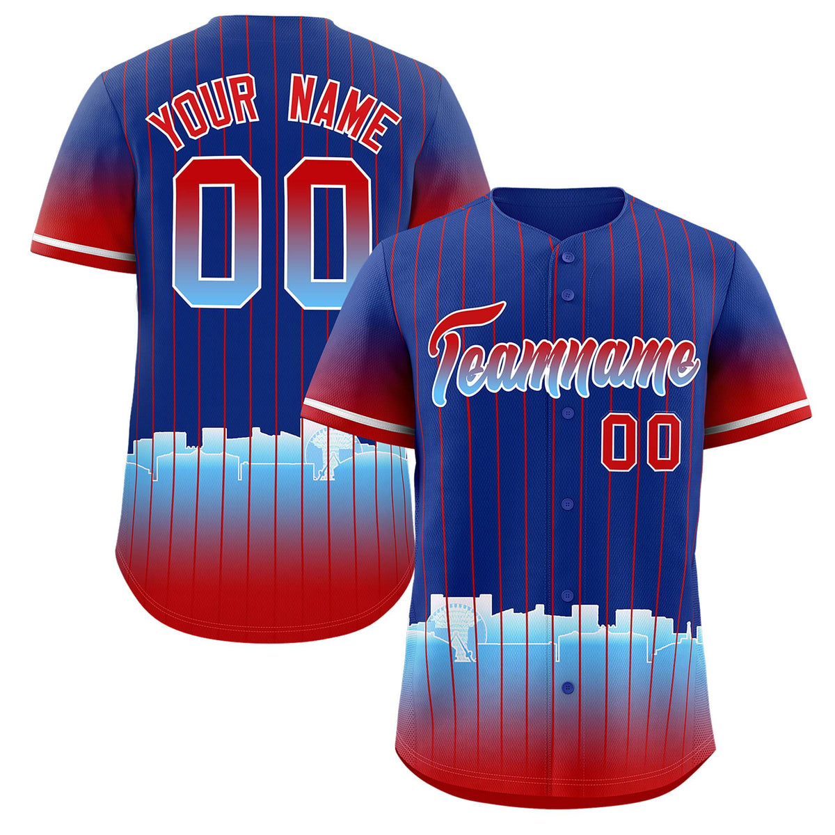 Custom Royal Arlington City Silhouette Authentic Baseball Jersey