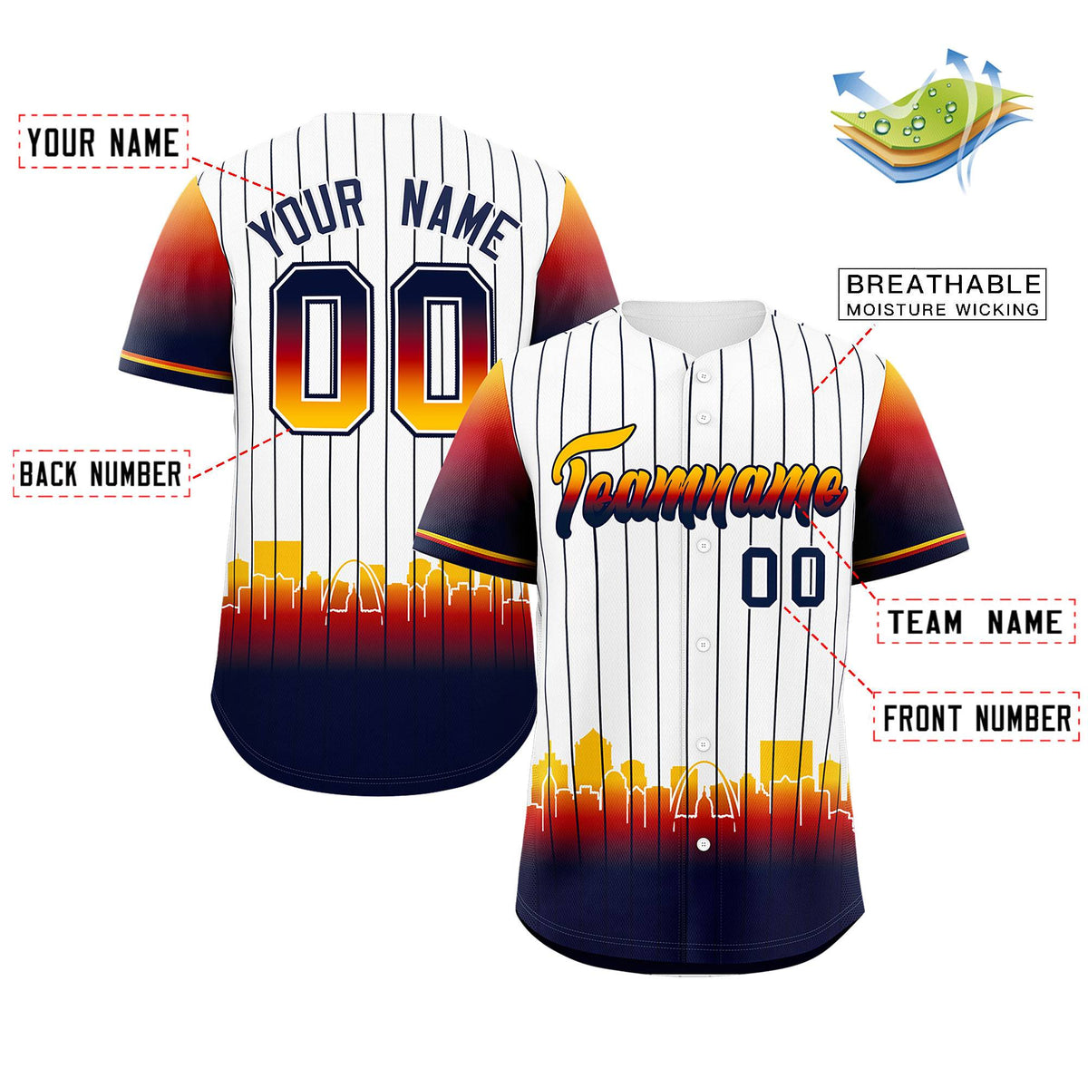 Custom White St. Louis City Silhouette Authentic Baseball Jersey