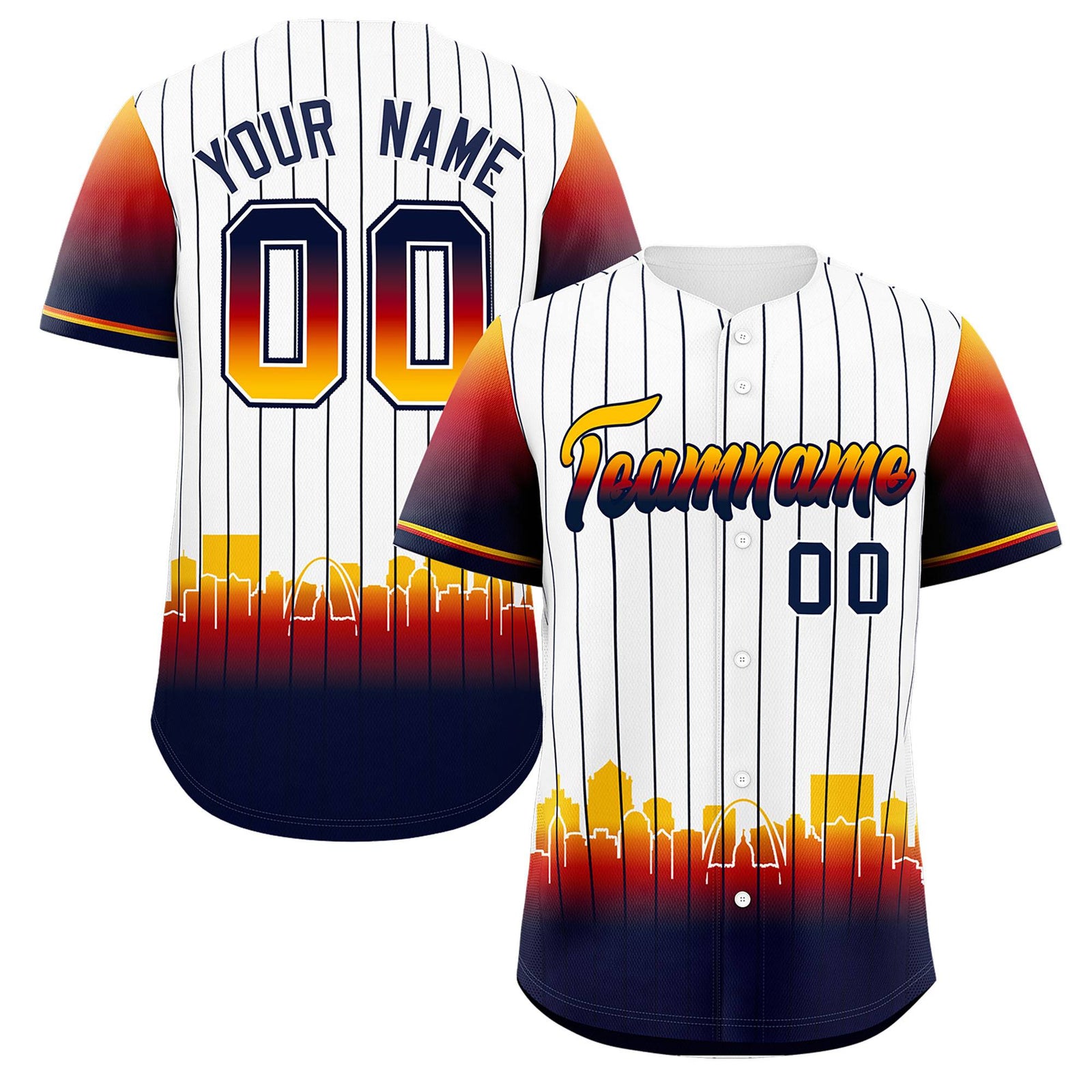 Custom White St. Louis City Silhouette Authentic Baseball Jersey