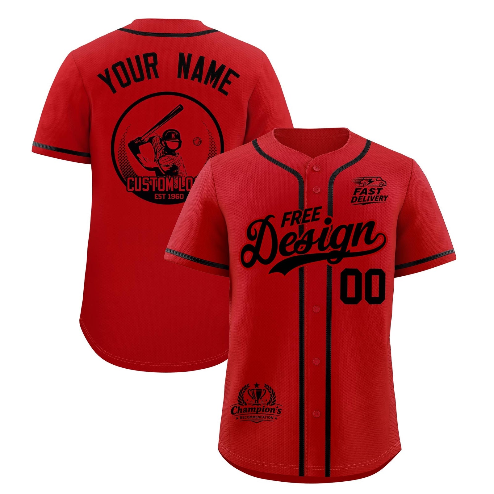 Custom Red Black Classic Style Stitched Sports Uniform Personalized For Teams Baseball Jersey| KXKSHOP