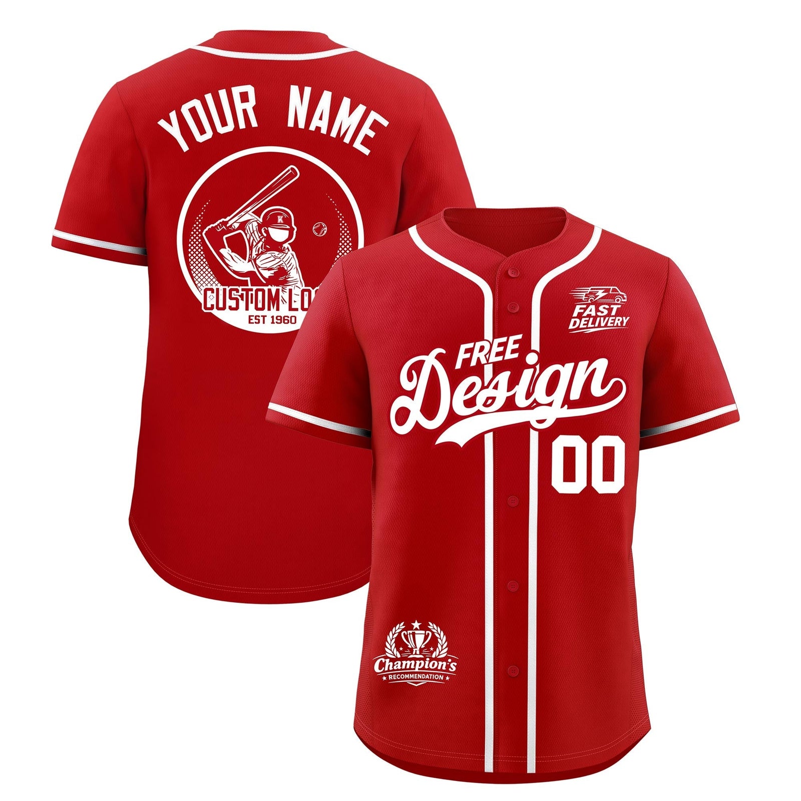 Custom Red White Classic Style Stitched Sports Uniform Personalized For Teams Baseball Jersey| KXKSHOP