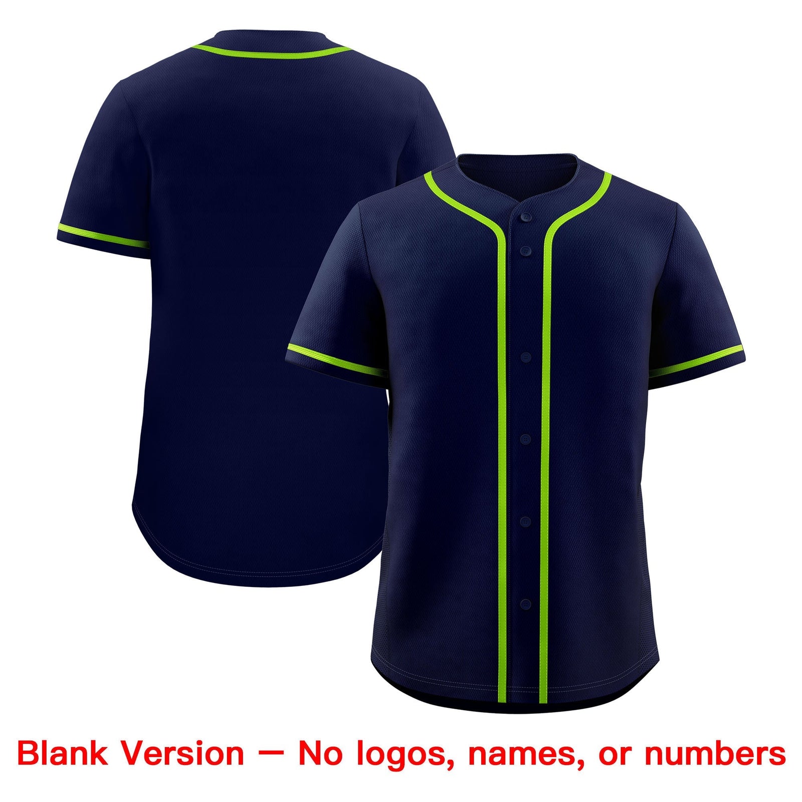 Custom Navy Neon Green Classic Style Stitched Sports Uniform Personalized For Teams Baseball Jersey| KXKSHOP