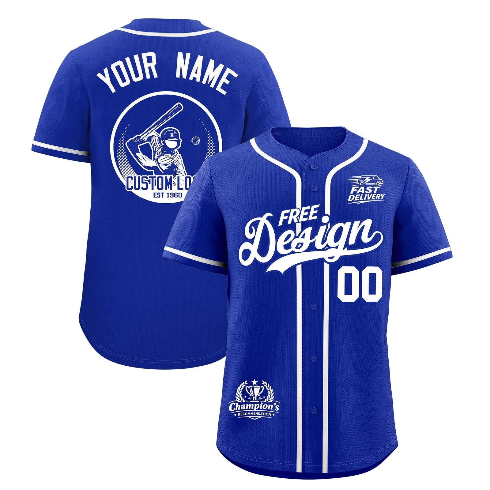 Custom Royal White Classic Style Stitched Sports Uniform Personalized For Teams Baseball Jersey| KXKSHOP