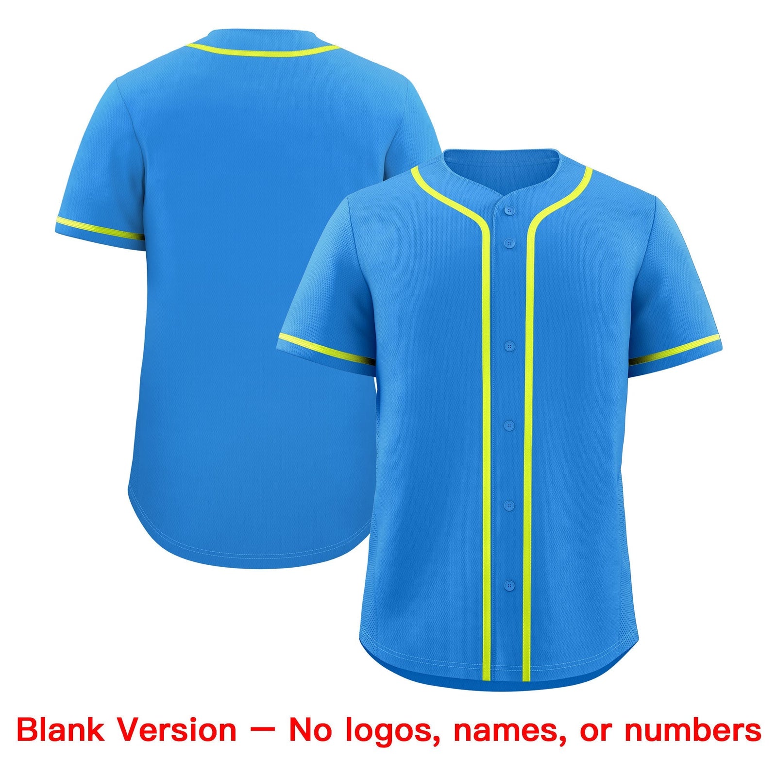 Custom Light Blue Fluorescent Green Classic Style Stitched Sports Uniform Personalized For Teams Baseball Jersey| KXKSHOP