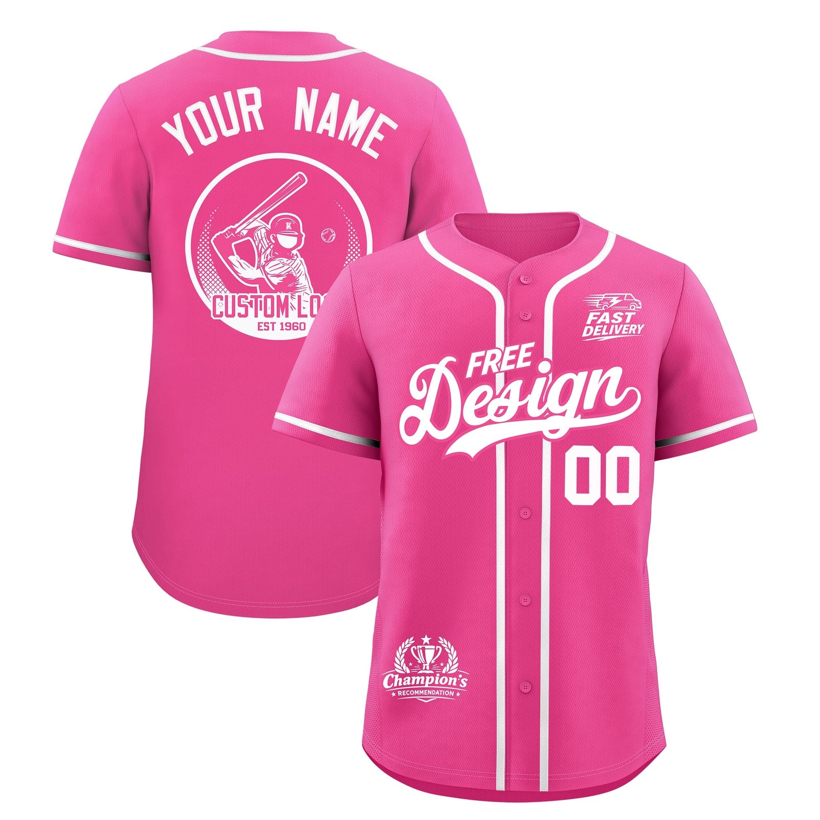 Custom Pink White Classic Style Stitched Sports Uniform Personalized For Teams Baseball Jersey| KXKSHOP