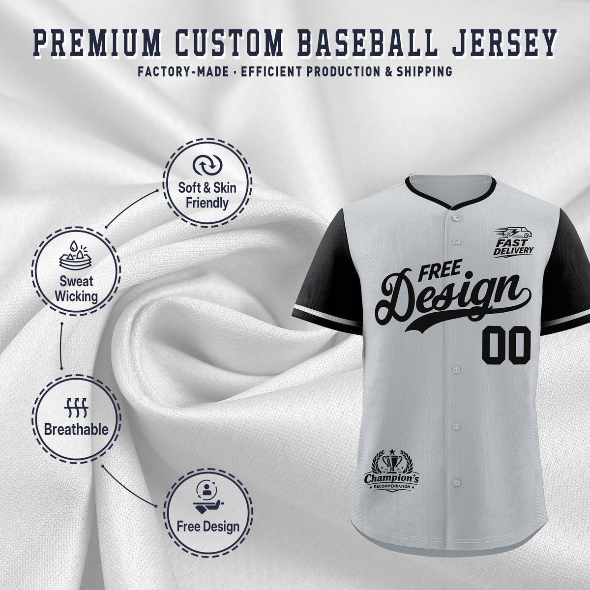 Custom Gray Black Classic Style Stitched Sports Uniform Personalized For Teams Baseball Jersey| KXKSHOP