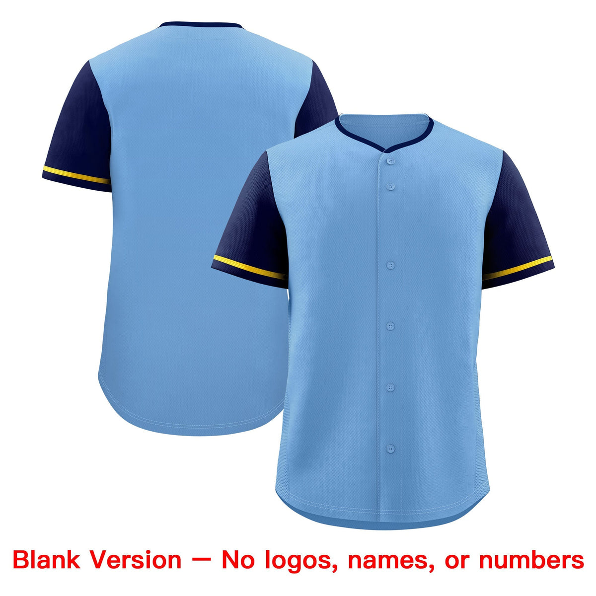 Custom Powder Blue Yellow Classic Style Stitched Sports Uniform Personalized For Teams Baseball Jersey| KXKSHOP