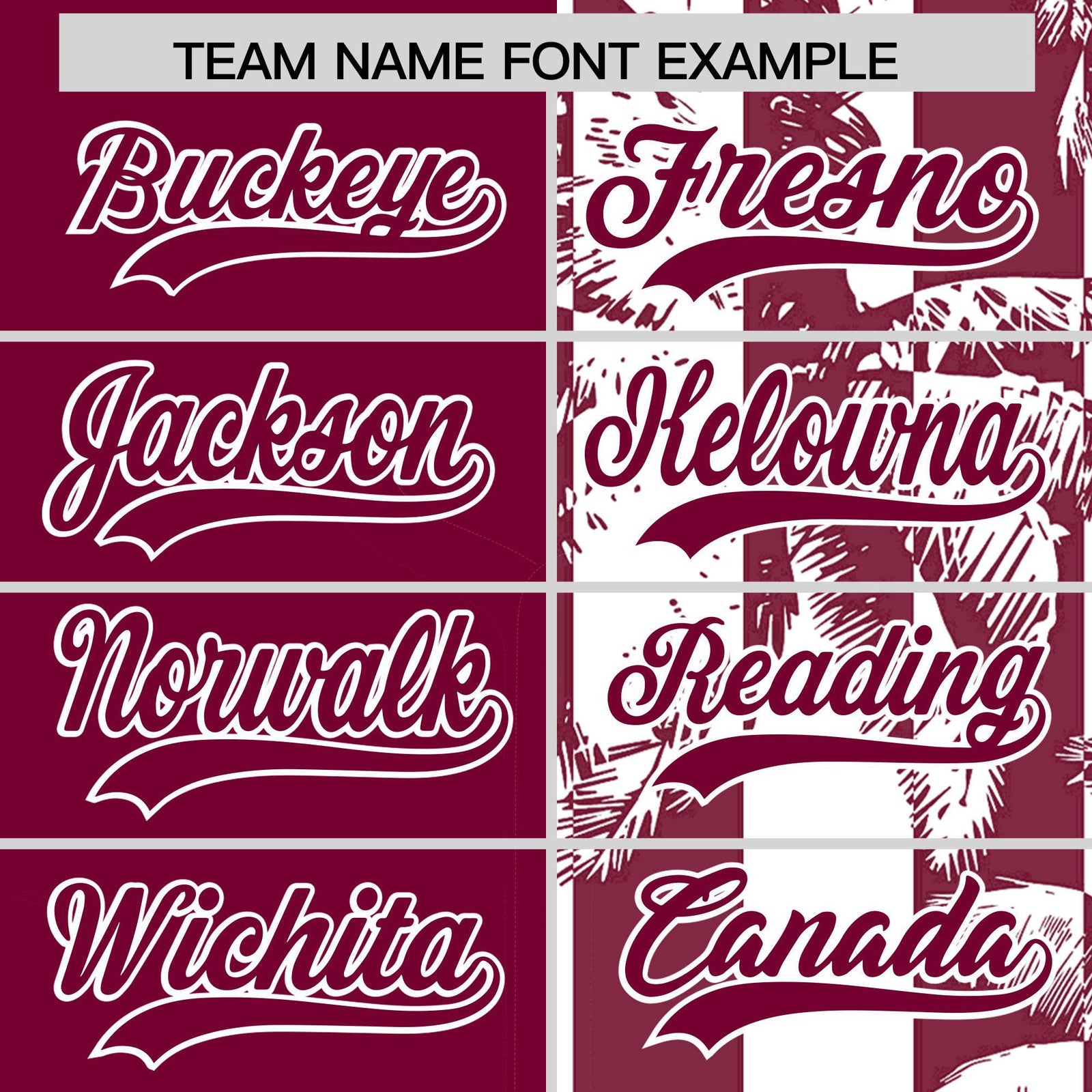 Custom Crimson White Split Fashion Coconut Tree Design Authentic Baseball Jersey