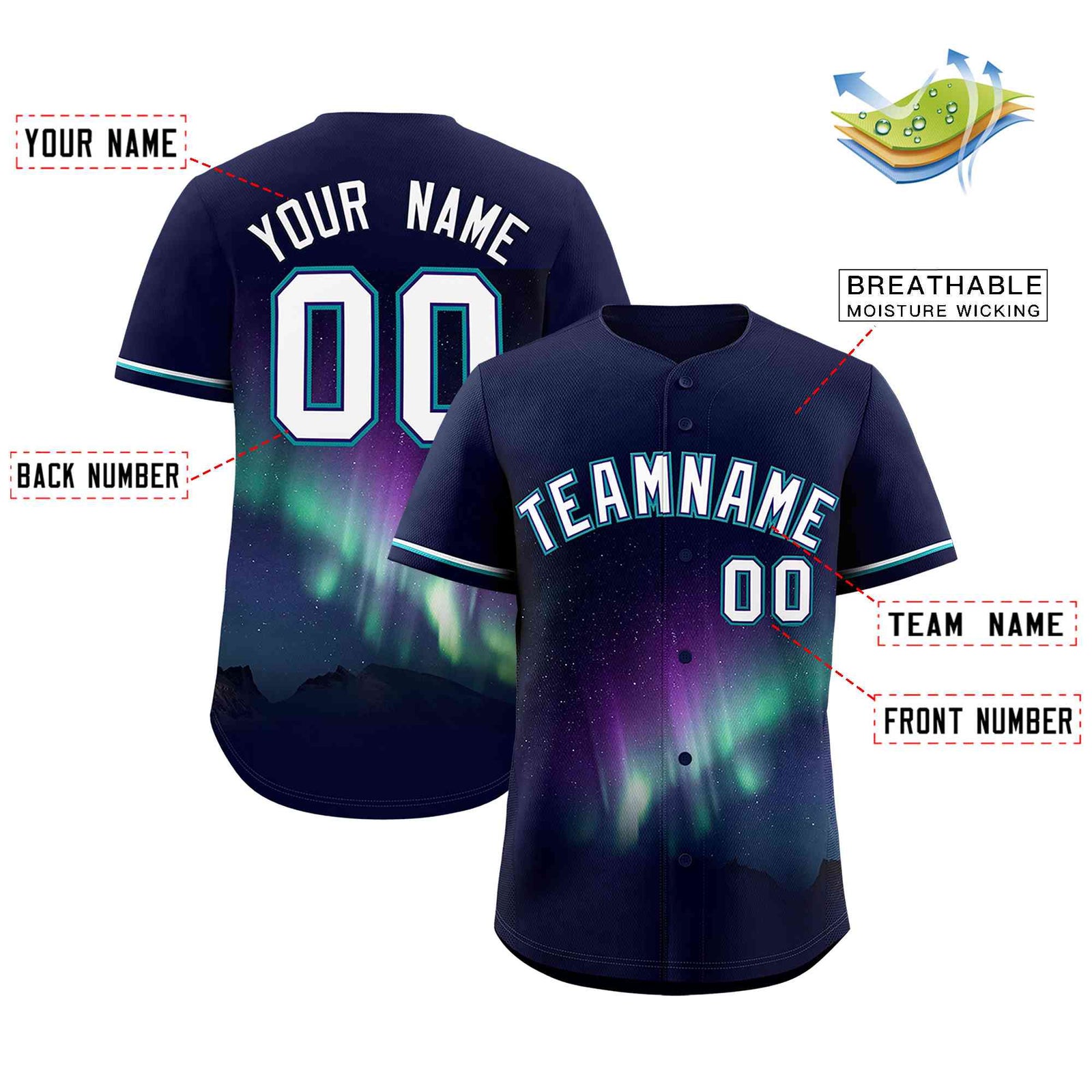 Custom Navy Personalized Starburst Pattern Authentic Baseball Jersey
