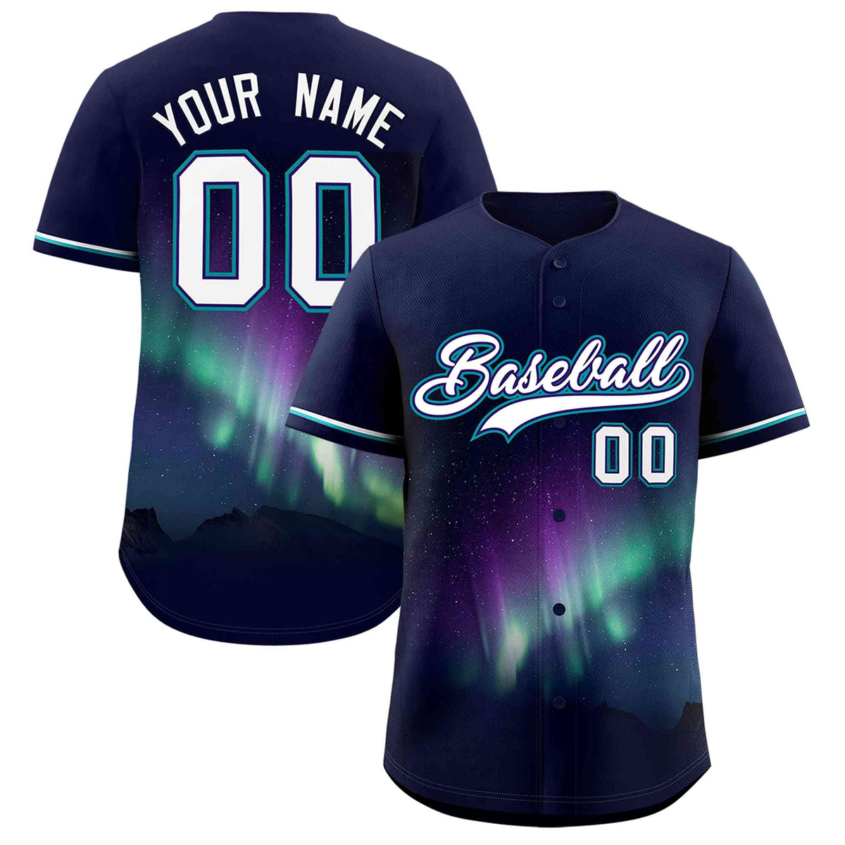 Custom Navy Personalized Starburst Pattern Authentic Baseball Jersey