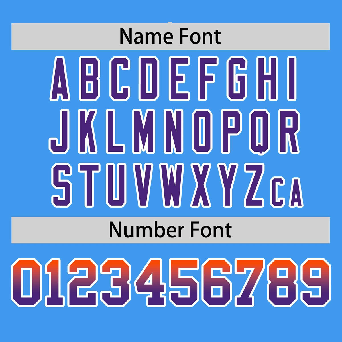 Custom Powder Blue Orange-Purple Personalized Gradient Font And Side Design Authentic Baseball Jersey