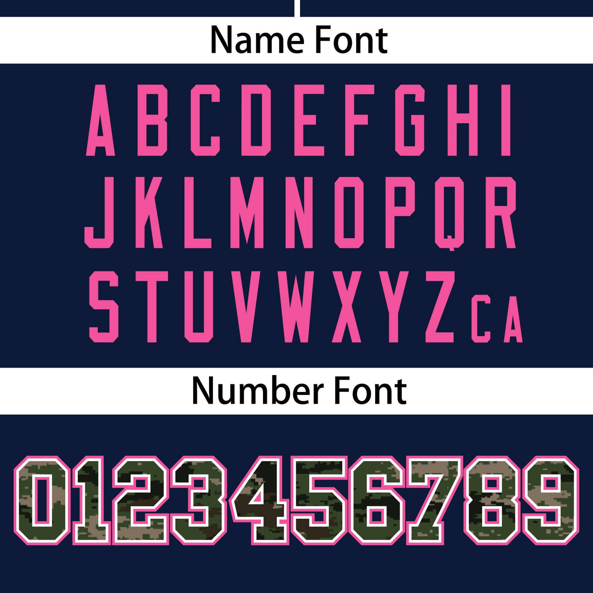 Custom Navy Personalized Camo Font Authentic Baseball Jersey