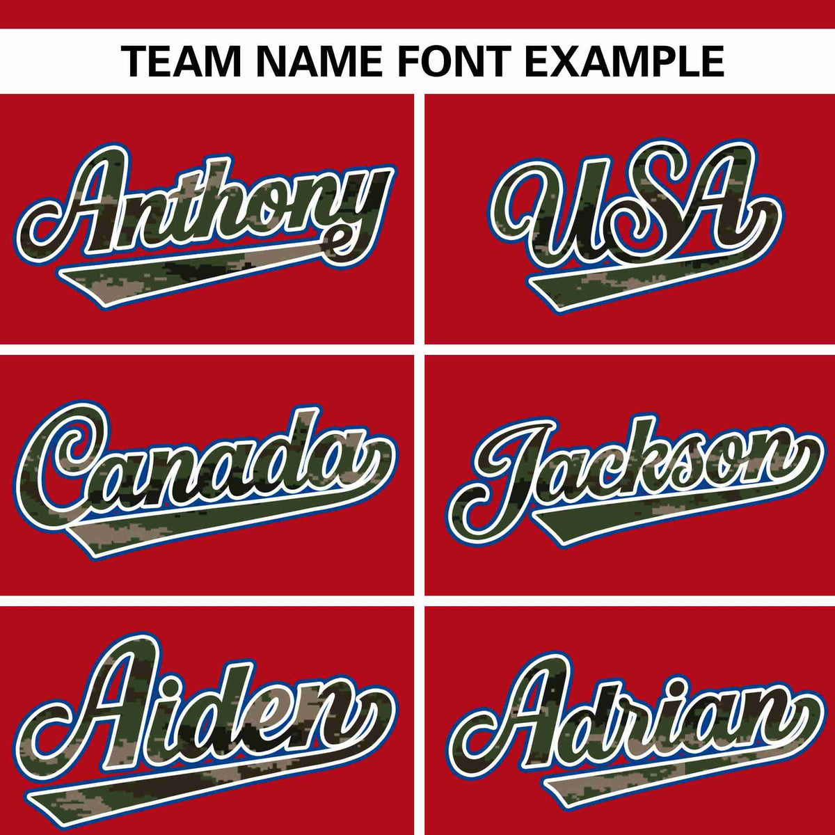 Custom Red Personalized Camo Font Authentic Baseball Jersey