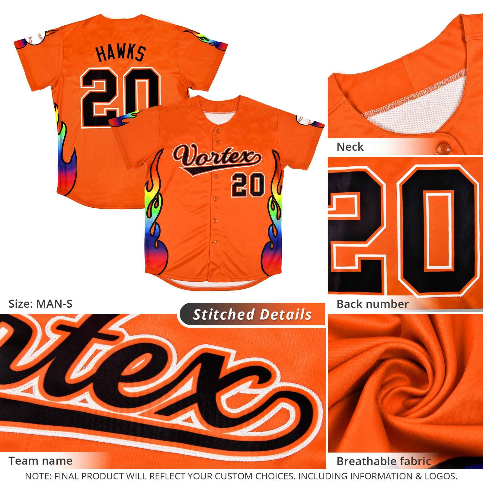 Custom Aqua Graffiti Pattern Personalized Multicolored Flames Print Authentic Baseball Jersey