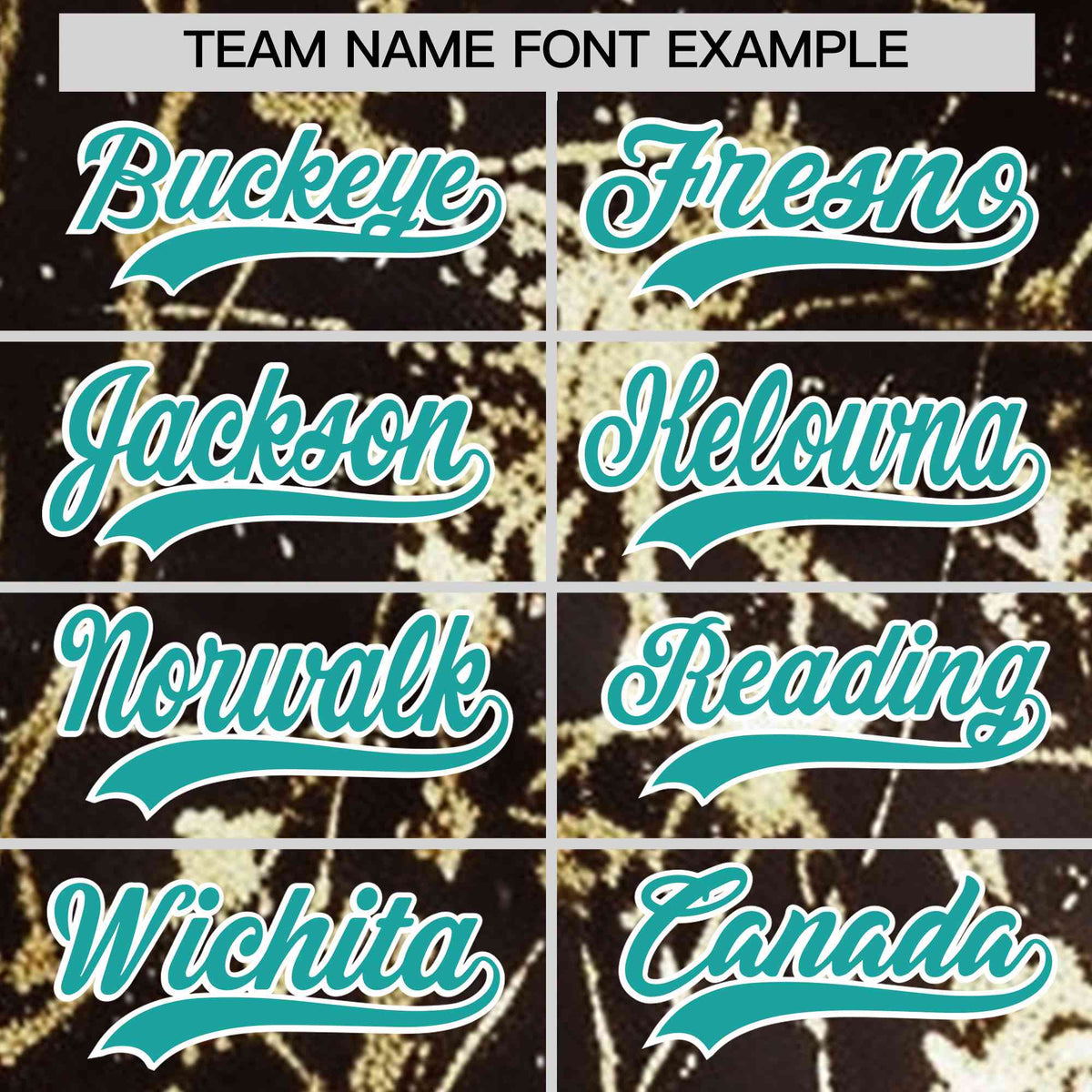 Custom Brown Aqua Metallic Gold Splatter Urban Streetwear Baseball Jersey
