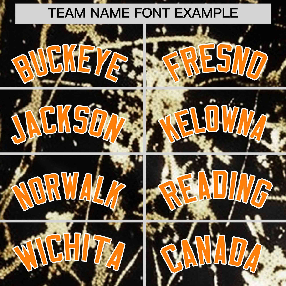 Custom Black Orange Metallic Gold Splatter Urban Streetwear Baseball Jersey