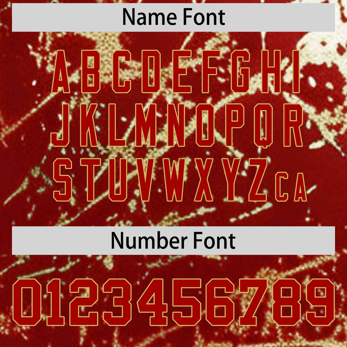 Custom Red Old Gold Metallic Gold Splatter Breathable&amp;Wrinkle-Resistant Baseball Jersey