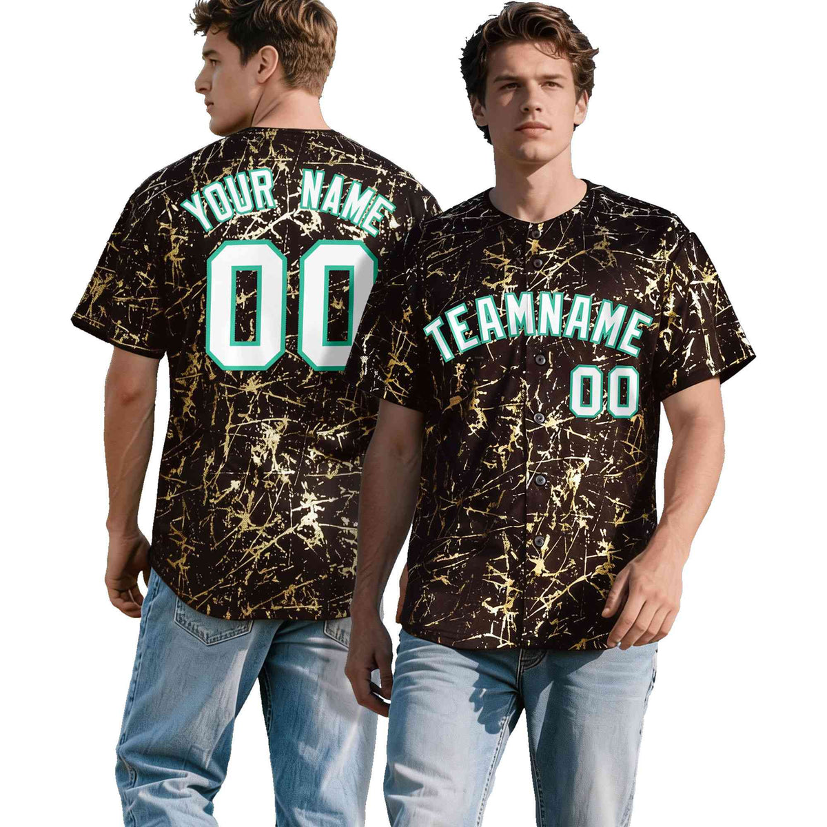 Custom Crimson White Black&amp;Shiny Gold Cracked Foil Breathable Mesh Streetwear Baseball Jersey