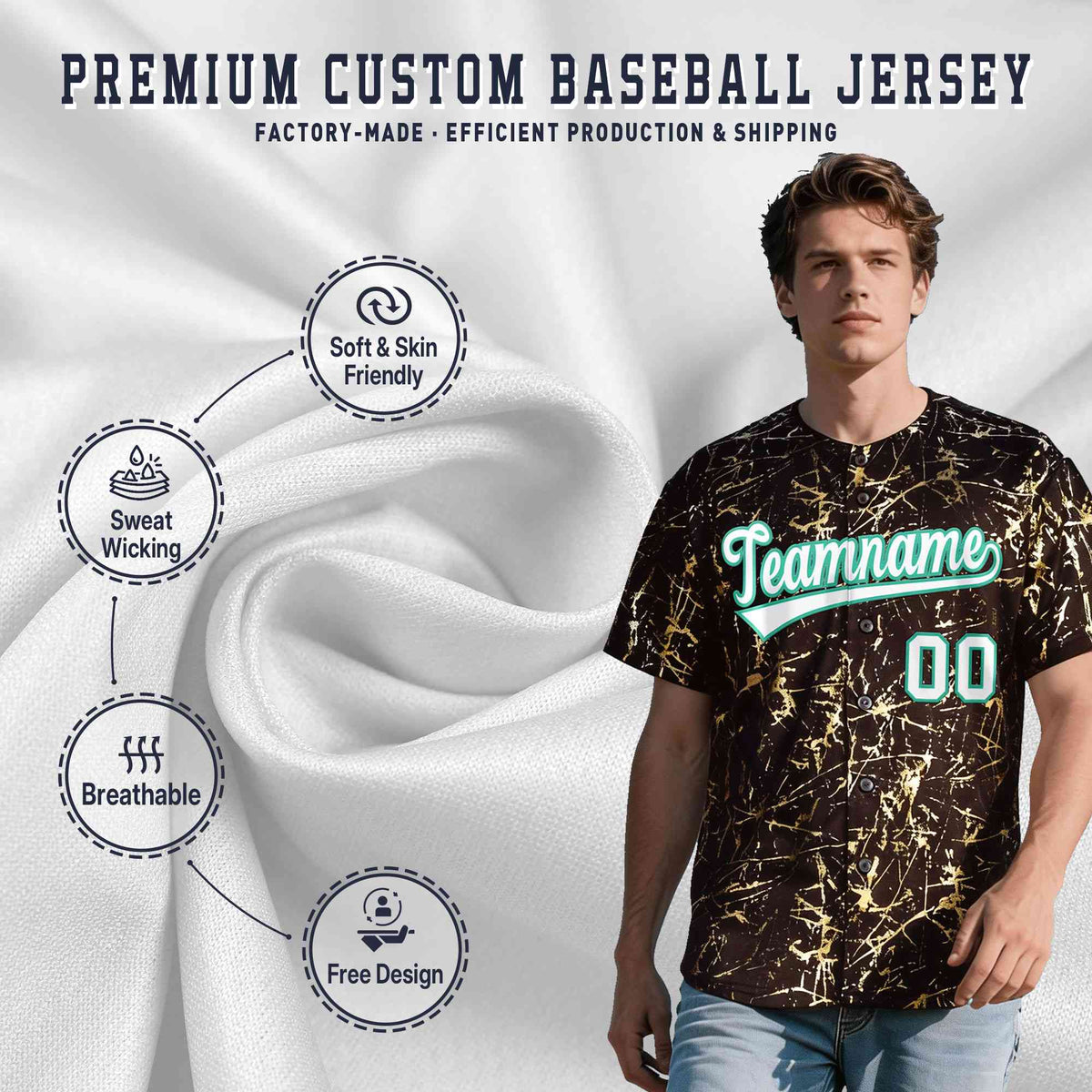 Custom Crimson White Black&amp;Shiny Gold Cracked Foil Breathable Mesh Streetwear Baseball Jersey| KXKSHOP