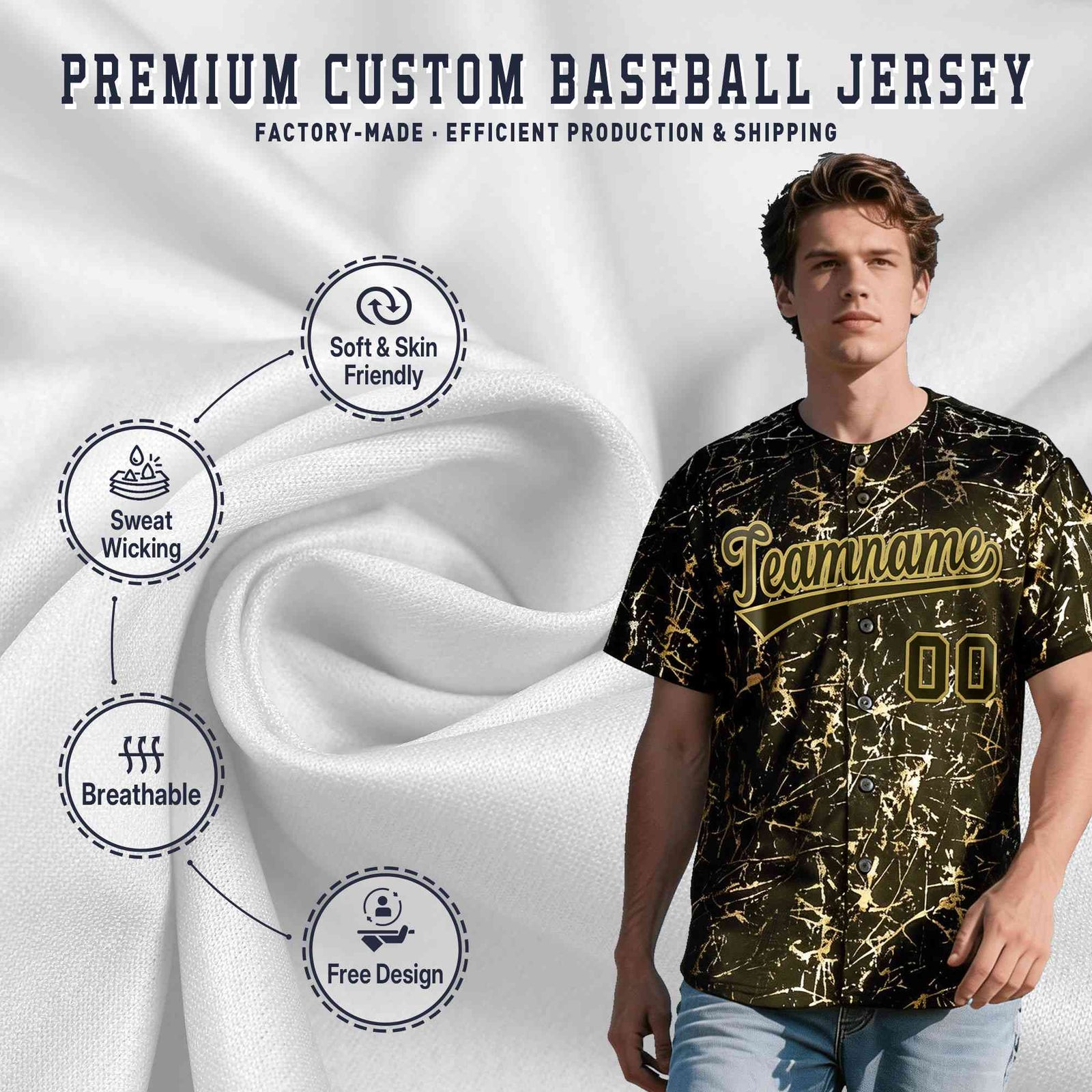 Custom Olive Old Gold Shiny Gold Cracked Texture Baseball Jersey| KXKSHOP