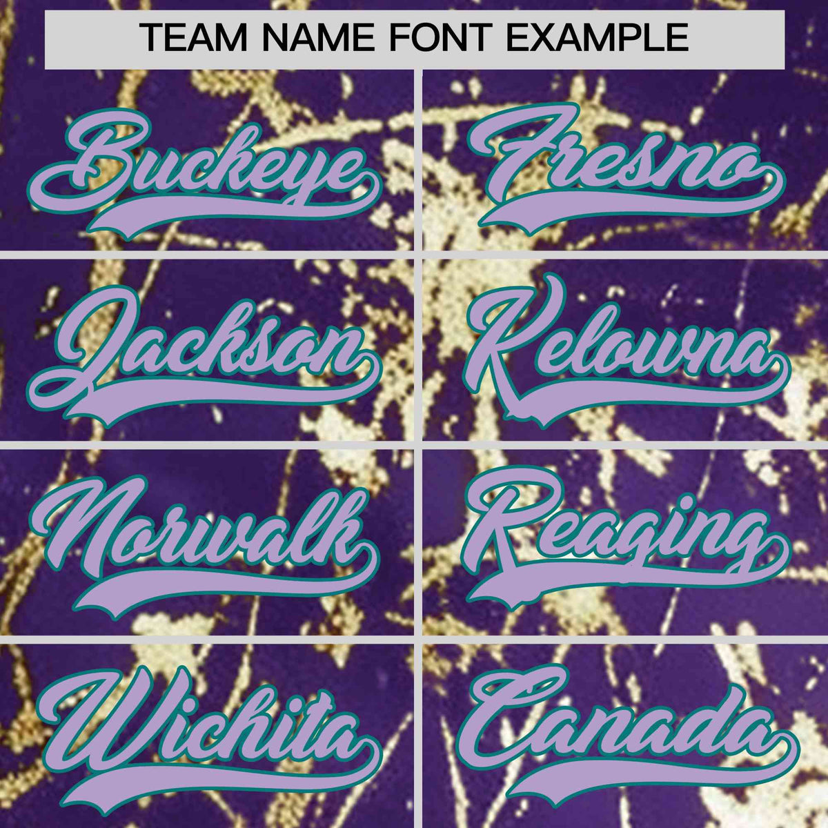 Custom Purple Light Purple Metallic Gold Splatter Breathable&amp;Wrinkle-Resistant Baseball Jersey