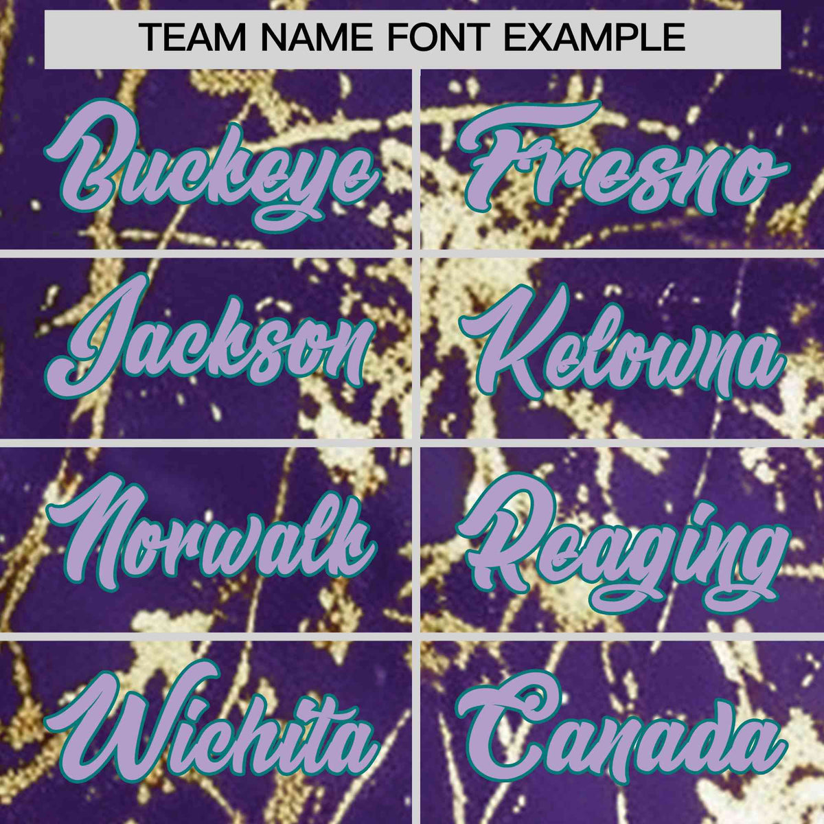 Custom Purple Light Purple Metallic Gold Splatter Breathable&amp;Wrinkle-Resistant Baseball Jersey