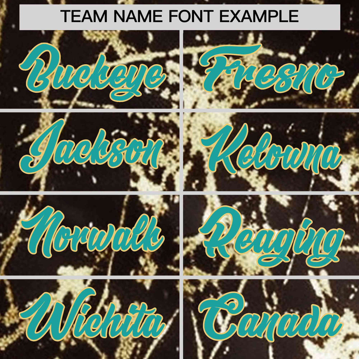 Custom Brown Aqua Metallic Gold Splatter Breathable&amp;Wrinkle-Resistant Baseball Jersey