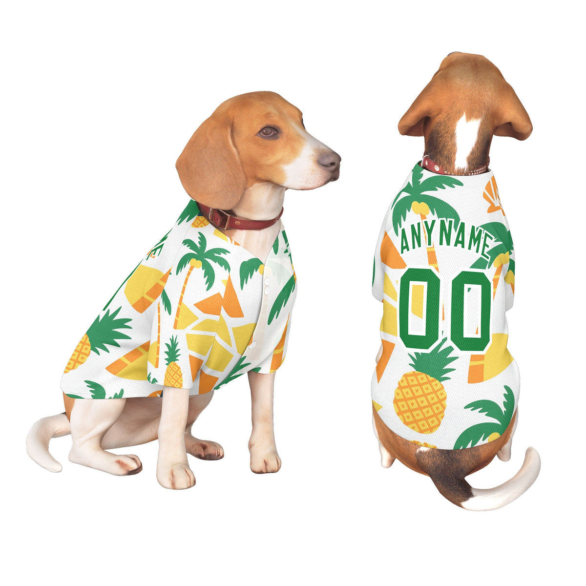 Custom Kelly Green White Hawaiian Style Graffiti Pattern Dog Jersey| KXKSHOP