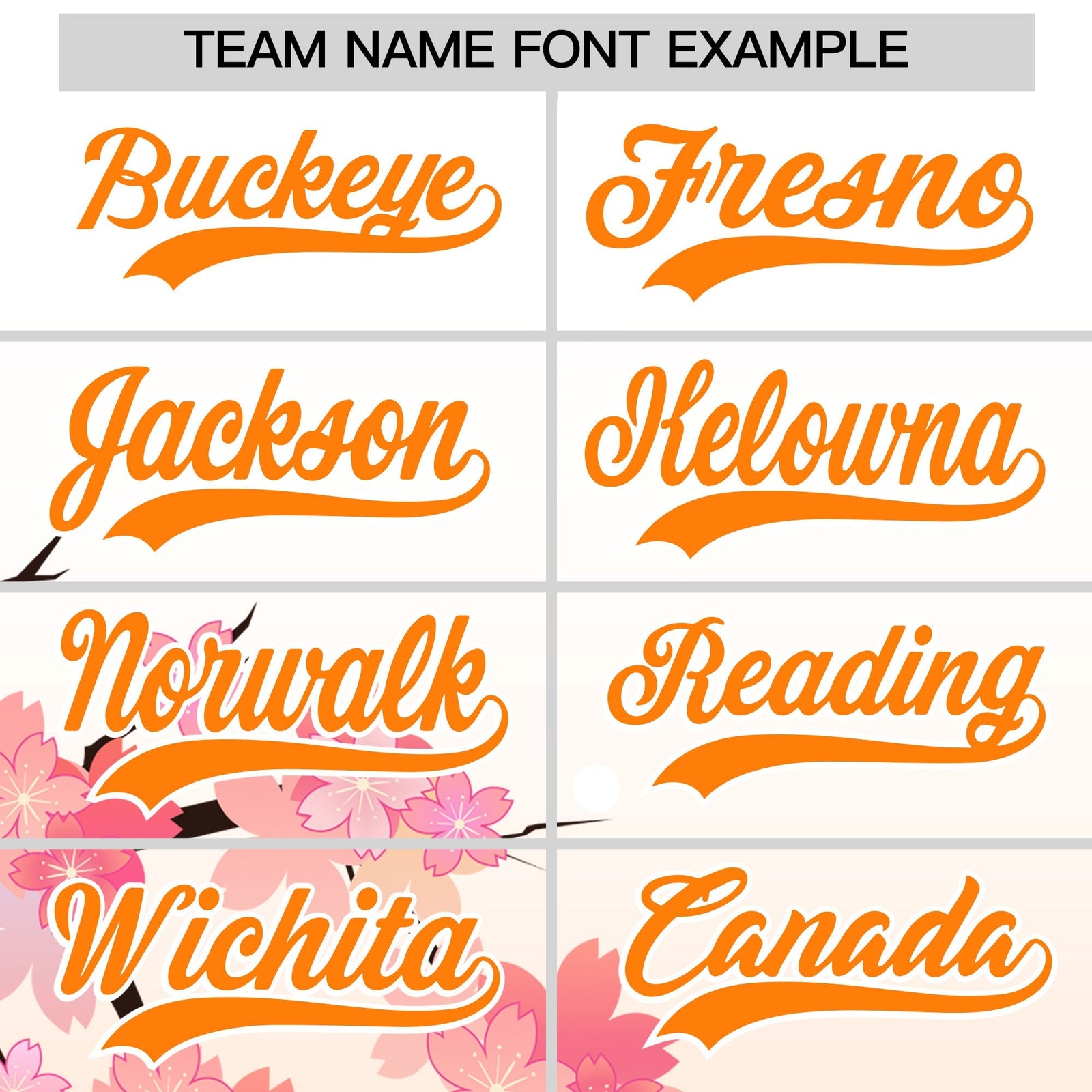 Custom Hooded Baseball Jersey | Pink Orange Cherry Blossom Personalized Name & Number Sport Jersey