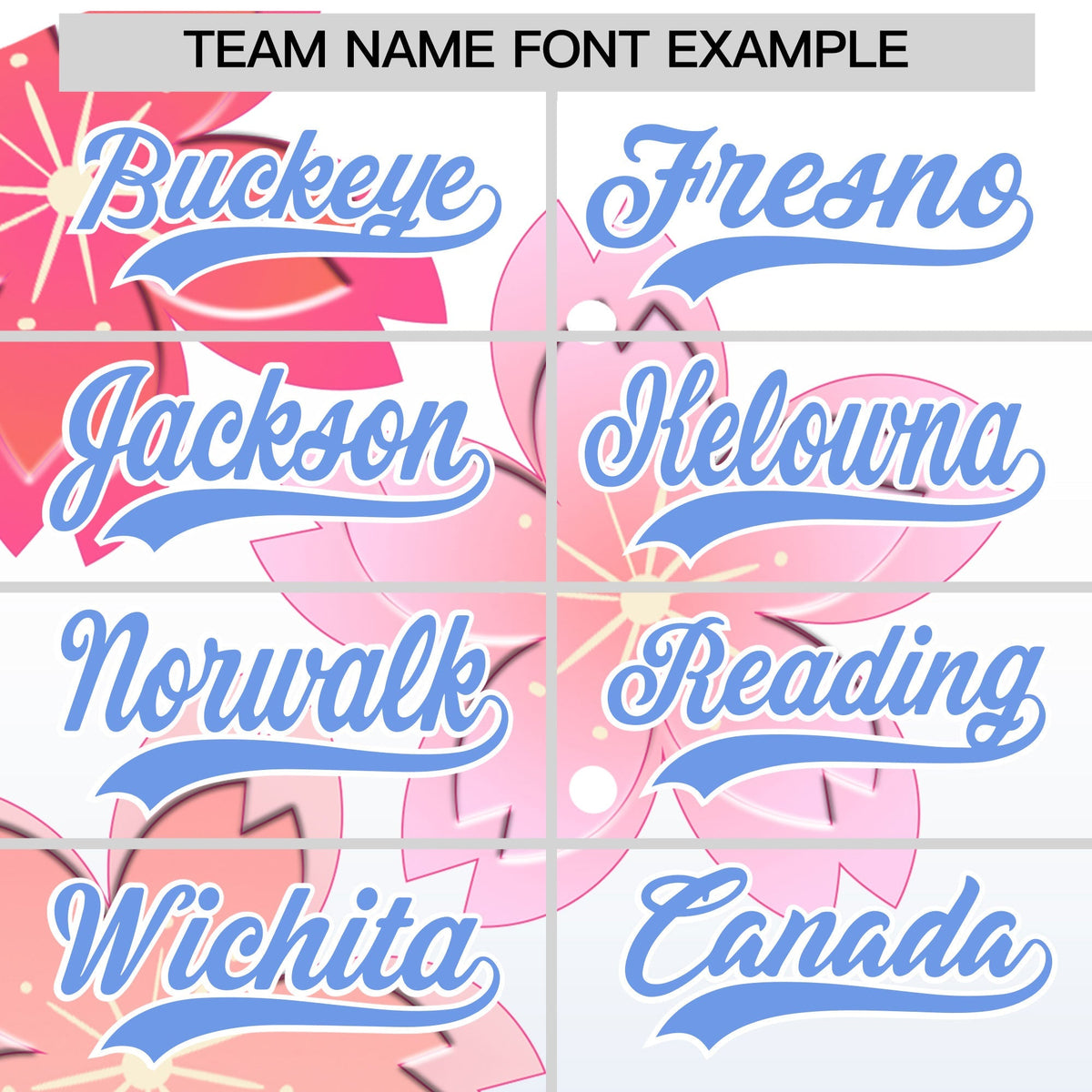 Custom Hooded Baseball Jersey | Pink Light Blue Cherry Blossom Personalized Name &amp; Number Sport Jersey
