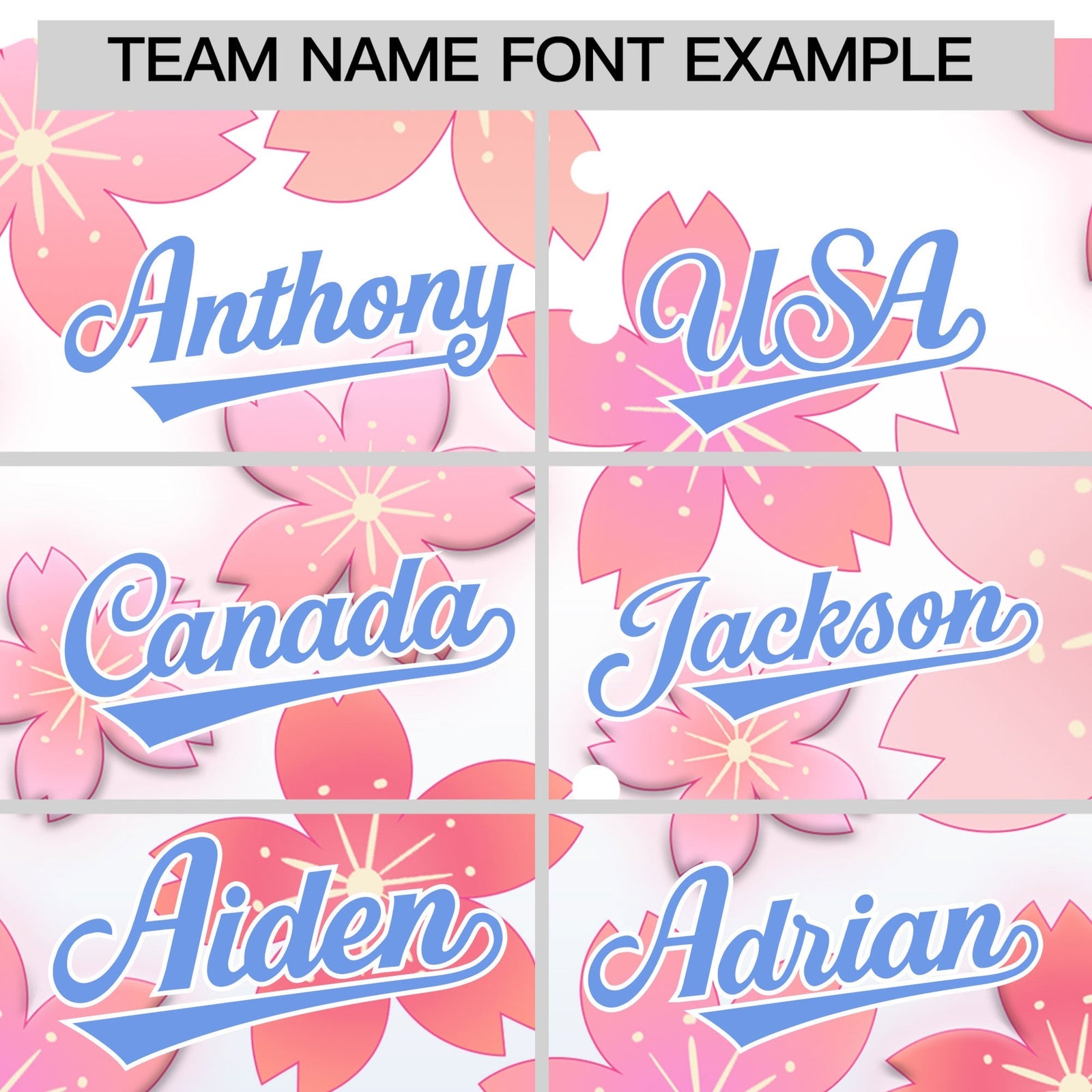 Custom Hooded Baseball Jersey | Pink Light Blue Cherry Blossom Personalized Name & Number Sport Jersey