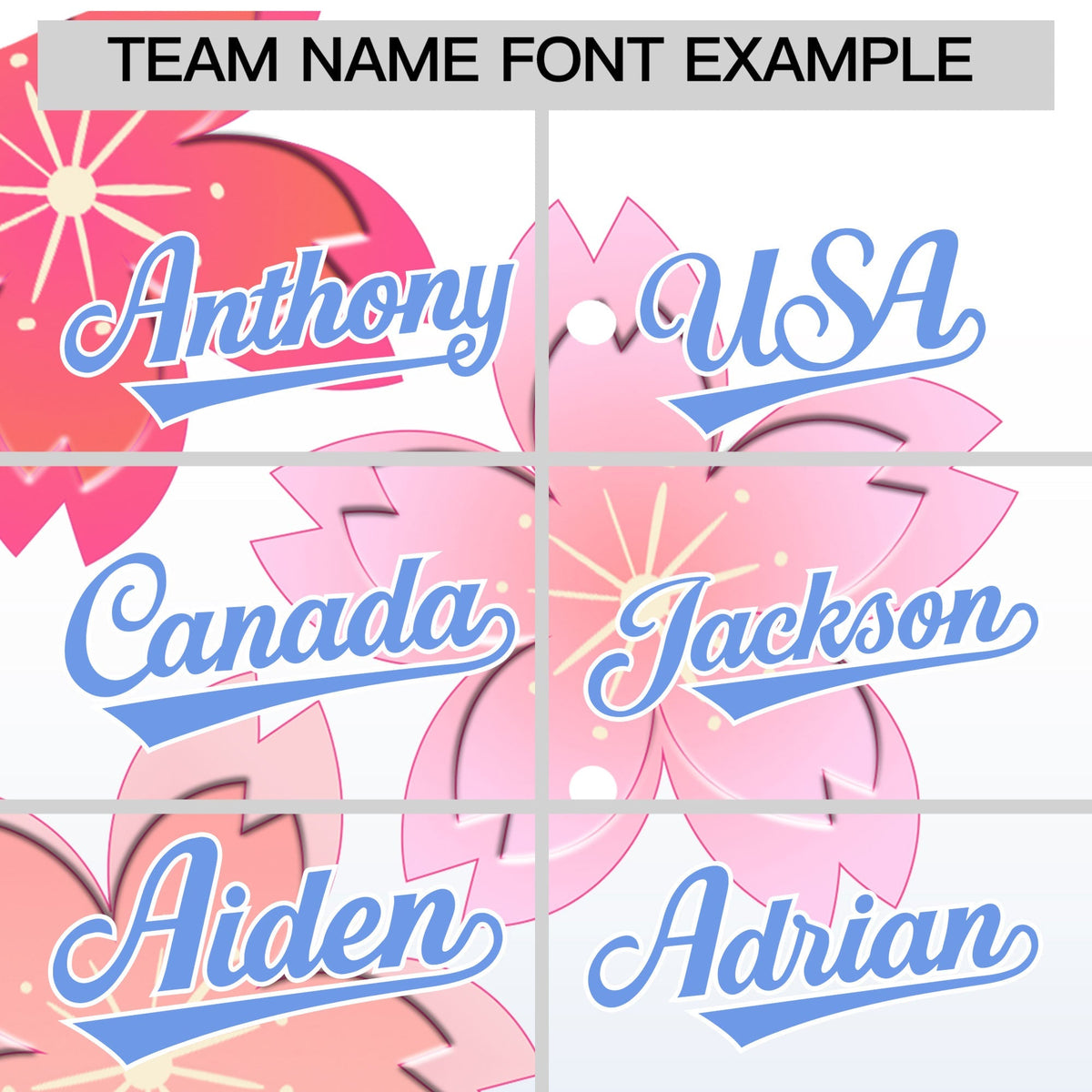 Custom Hooded Baseball Jersey | Pink Light Blue Cherry Blossom Personalized Name &amp; Number Sport Jersey