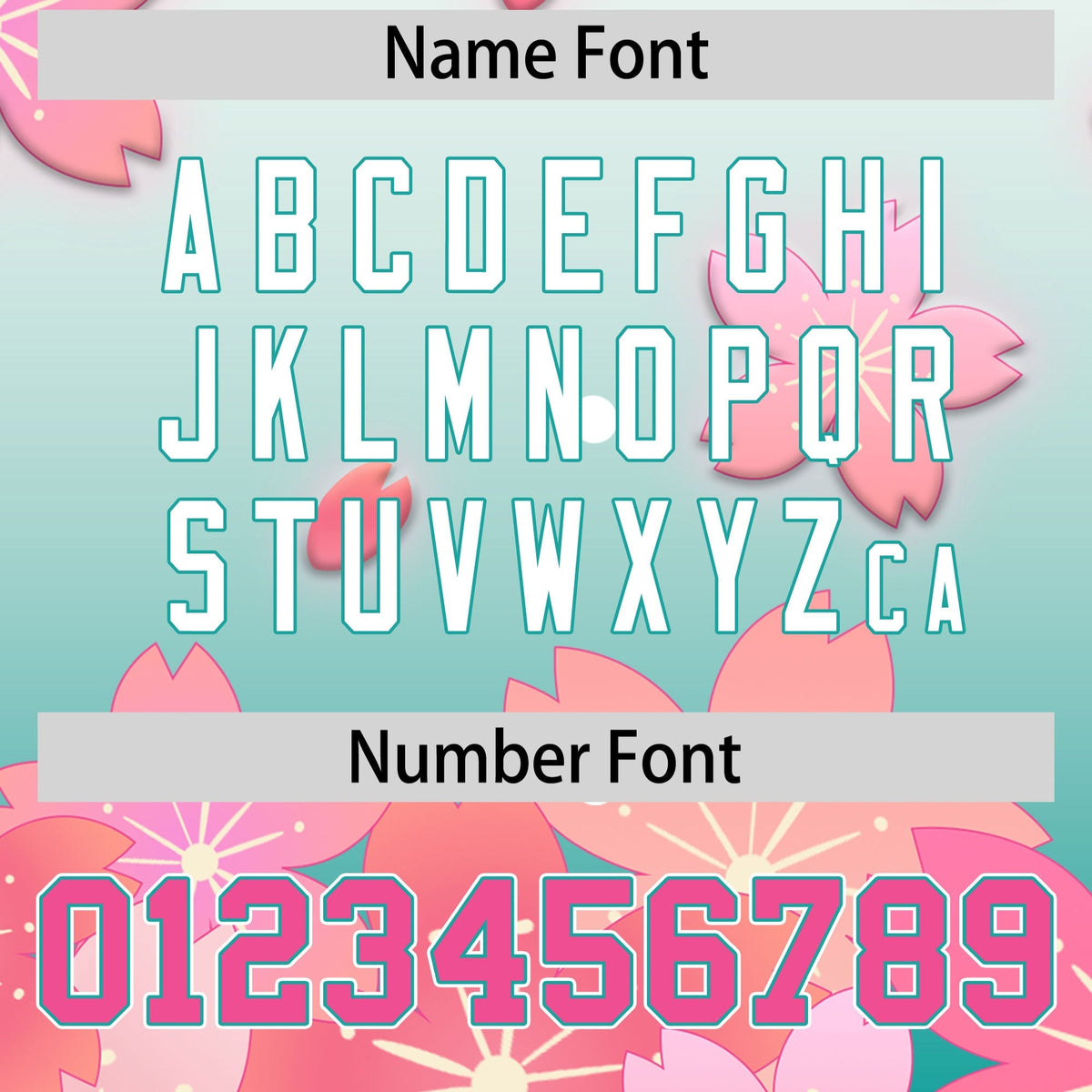 Custom Hooded Baseball Jersey | Pink Aqua Cherry Blossom Personalized Name &amp; Number Sport Jersey