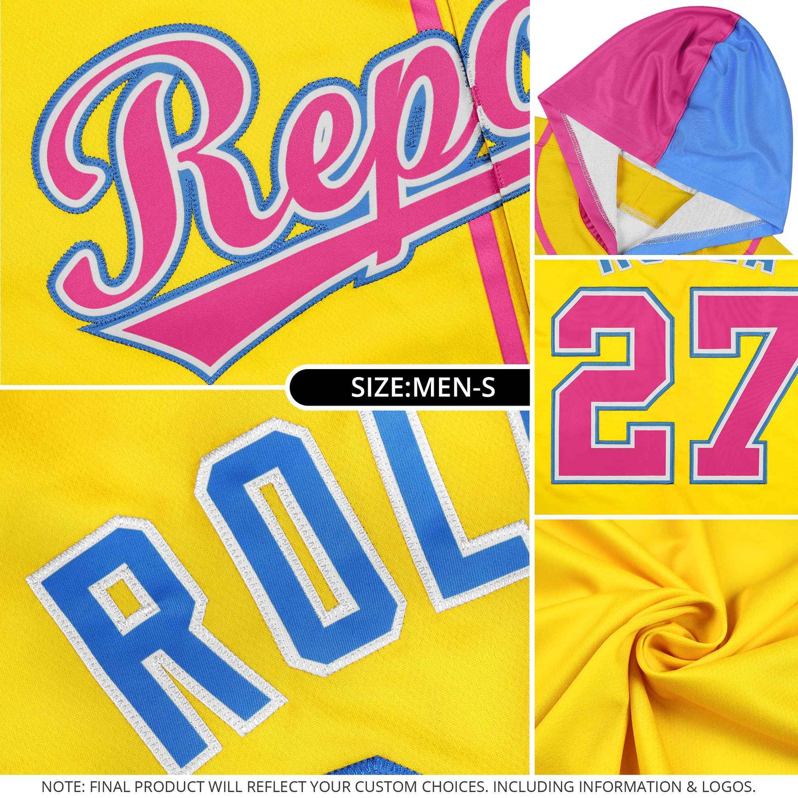 Custom Black Light Pink and White Split Fashion Raglan Sleeves Authentic Baseball Hoodie Jersey