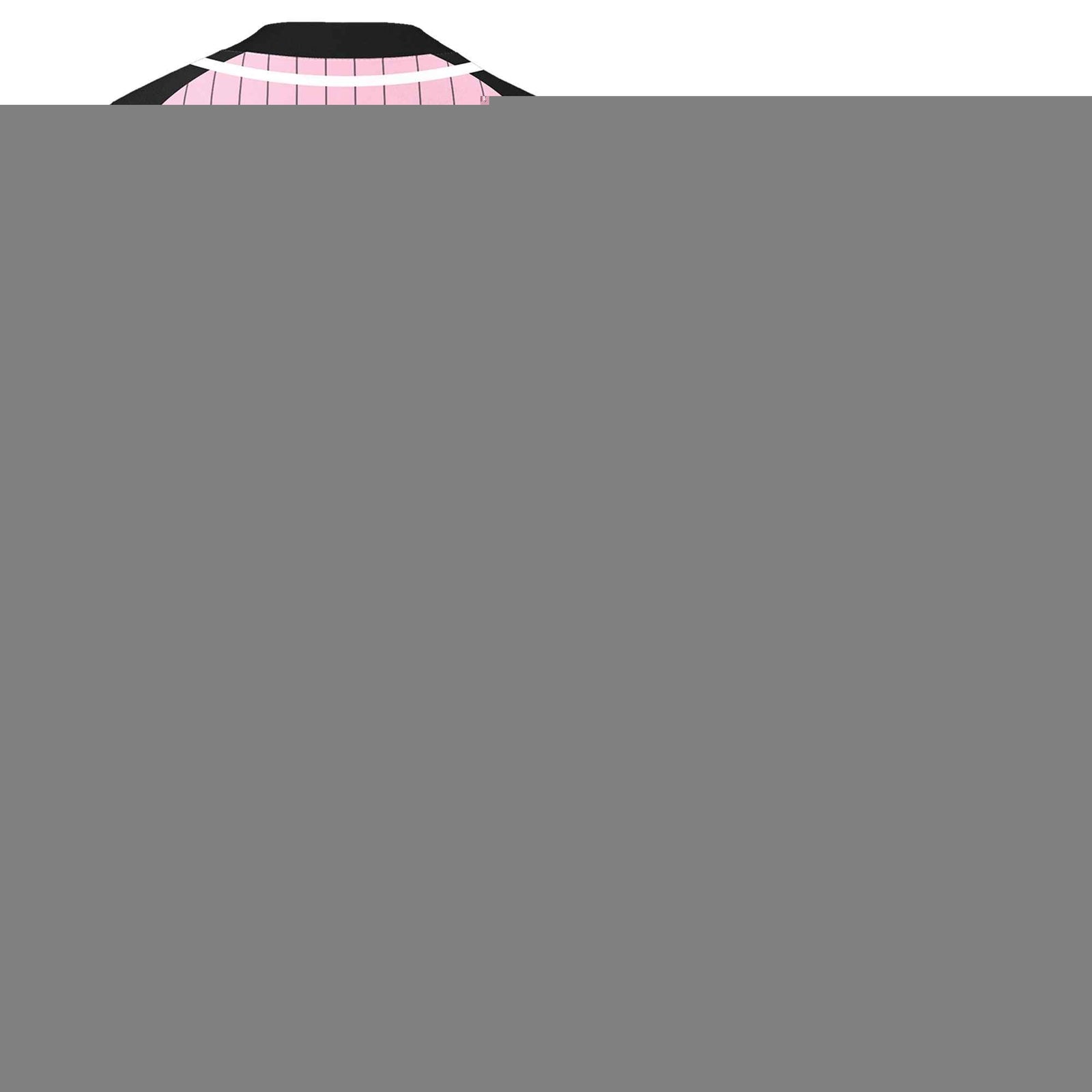 Custom Light Pink Black-White Stripe Fashion Raglan Sleeves Authentic Two-Button Softball Jersey