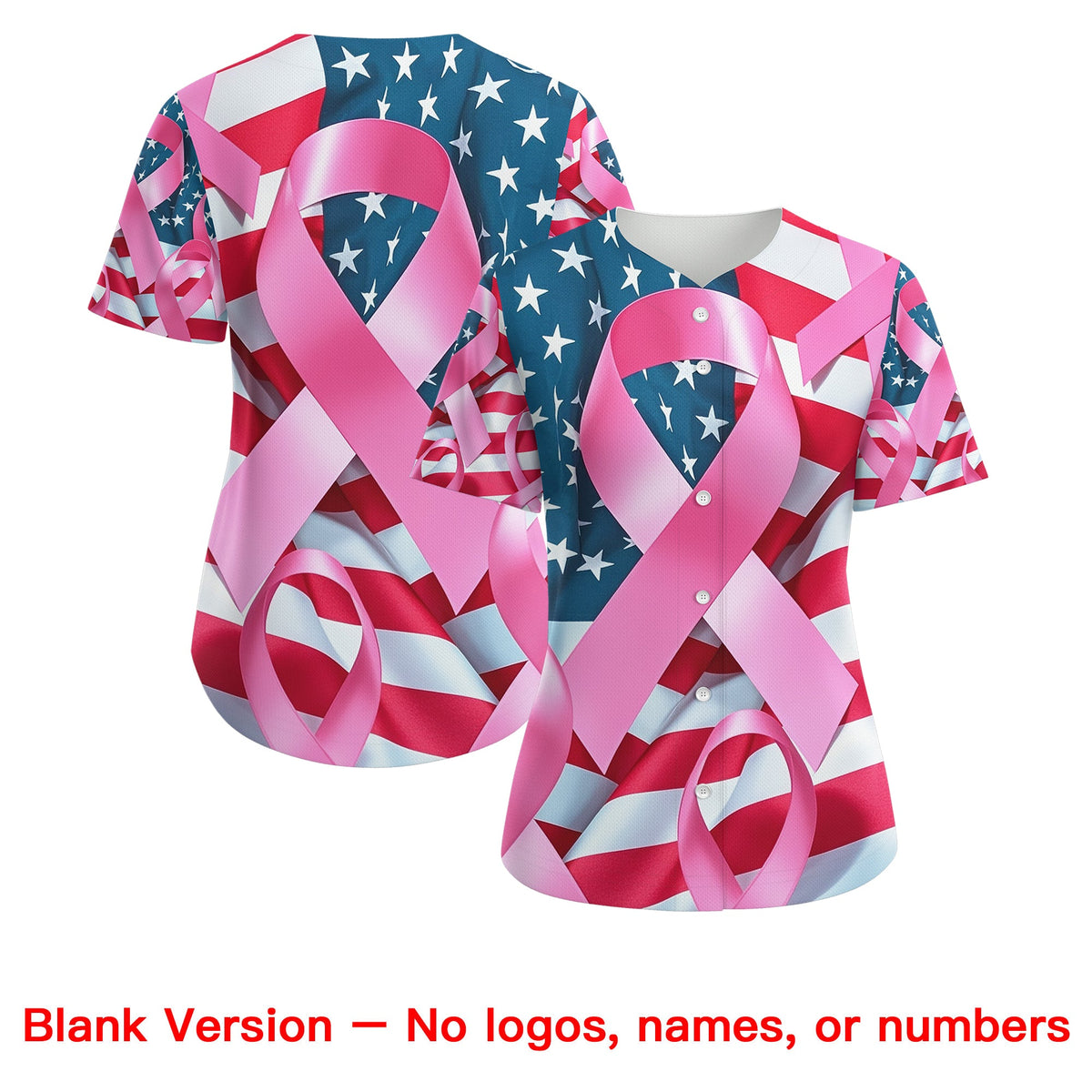 Custom White Pink Breast Cancer Awareness Month Pink Ribbon Authentic Baseball Jersey for Women| KXKSHOP