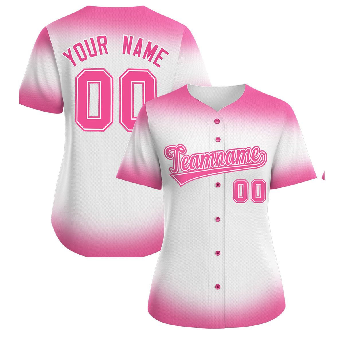 Custom White Pink Breast Cancer Awareness Month Pink Ribbon Authentic Baseball Jersey for Women| KXKSHOP