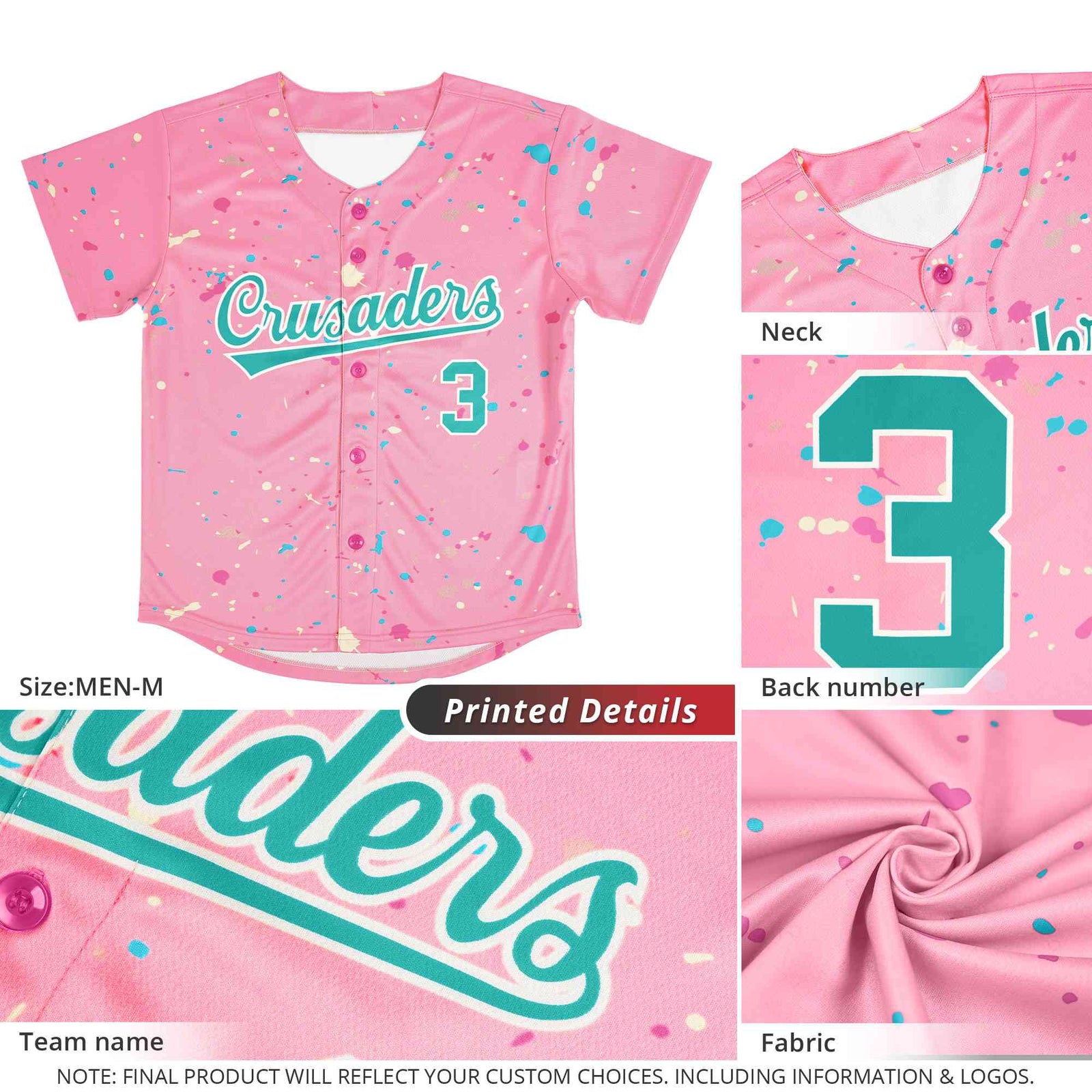Custom White Black Breast Cancer Awareness Month Pink Ribbon Authentic Baseball Jersey for Women