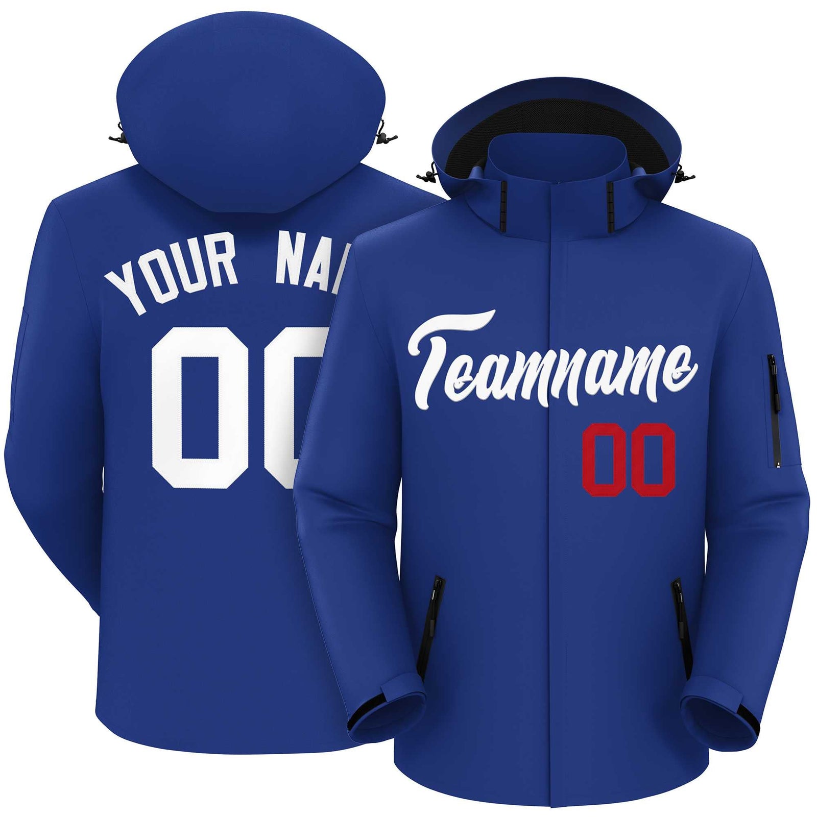 Custom Royal White Classic Style Waterproof Jacket